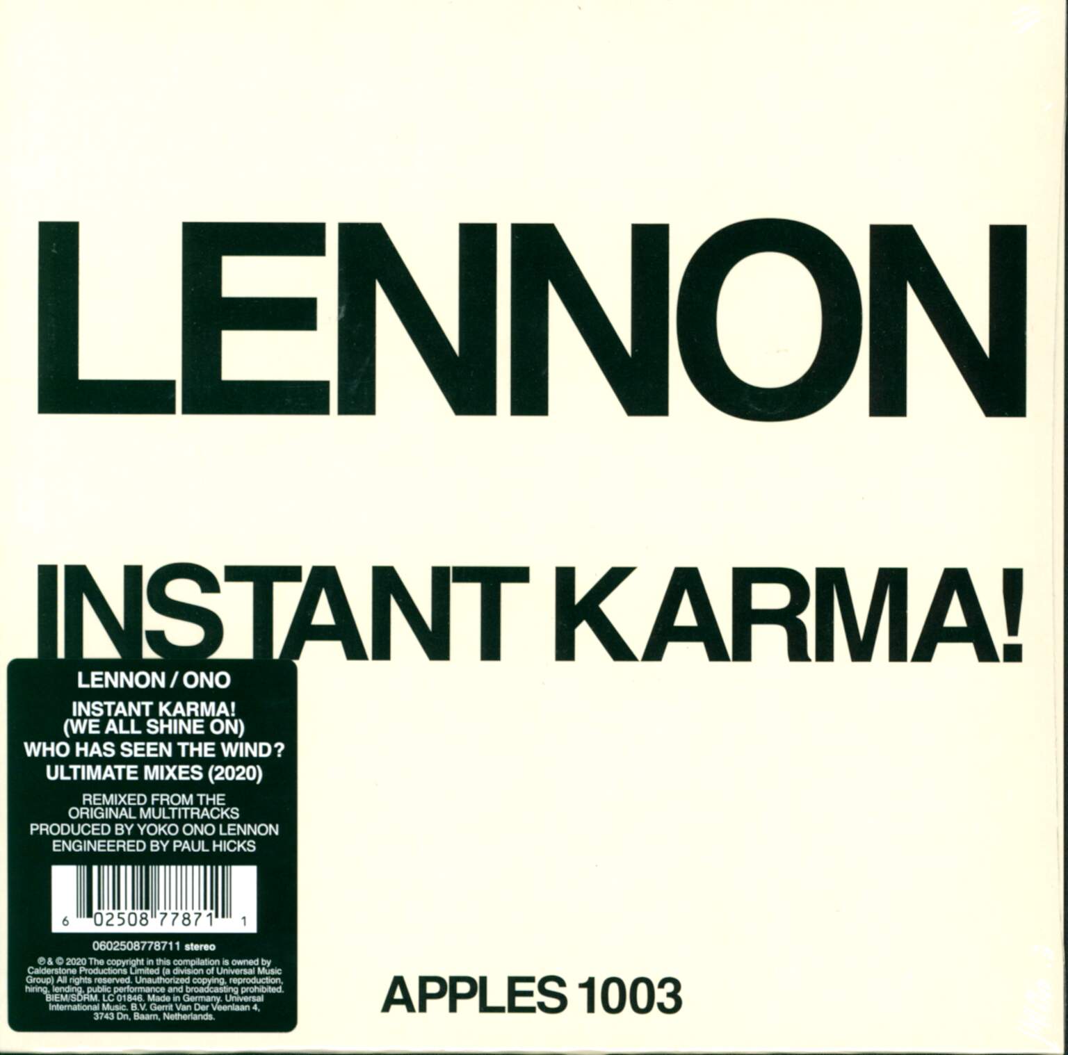 John Lennon: Instant Karma!, 1×7" Single (Vinyl)