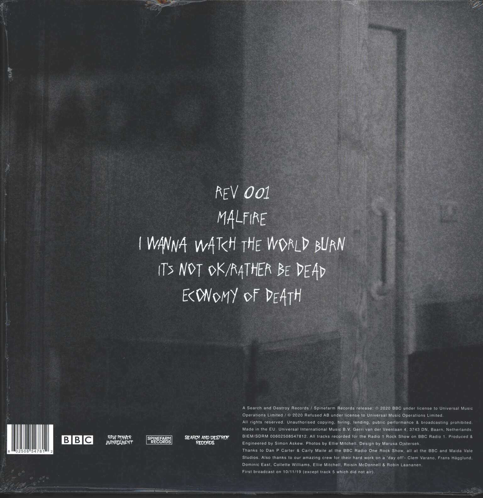 Refused: Not Fit For Broadcast (Live At The BBC), 1×LP (Vinyl)