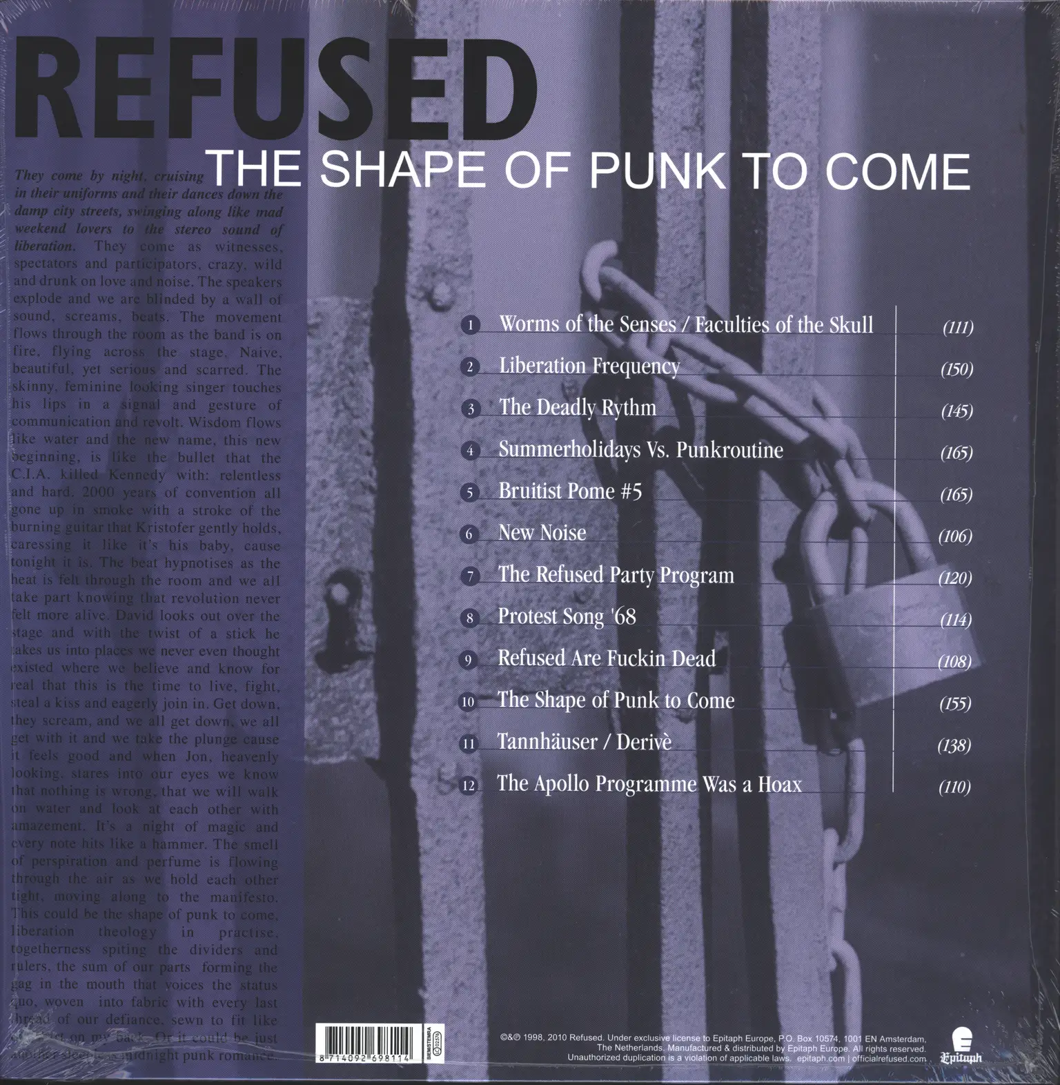 Refused: The Shape Of Punk To Come (A Chimerical Bombination In 12 Bursts), 2×LP (Vinyl)