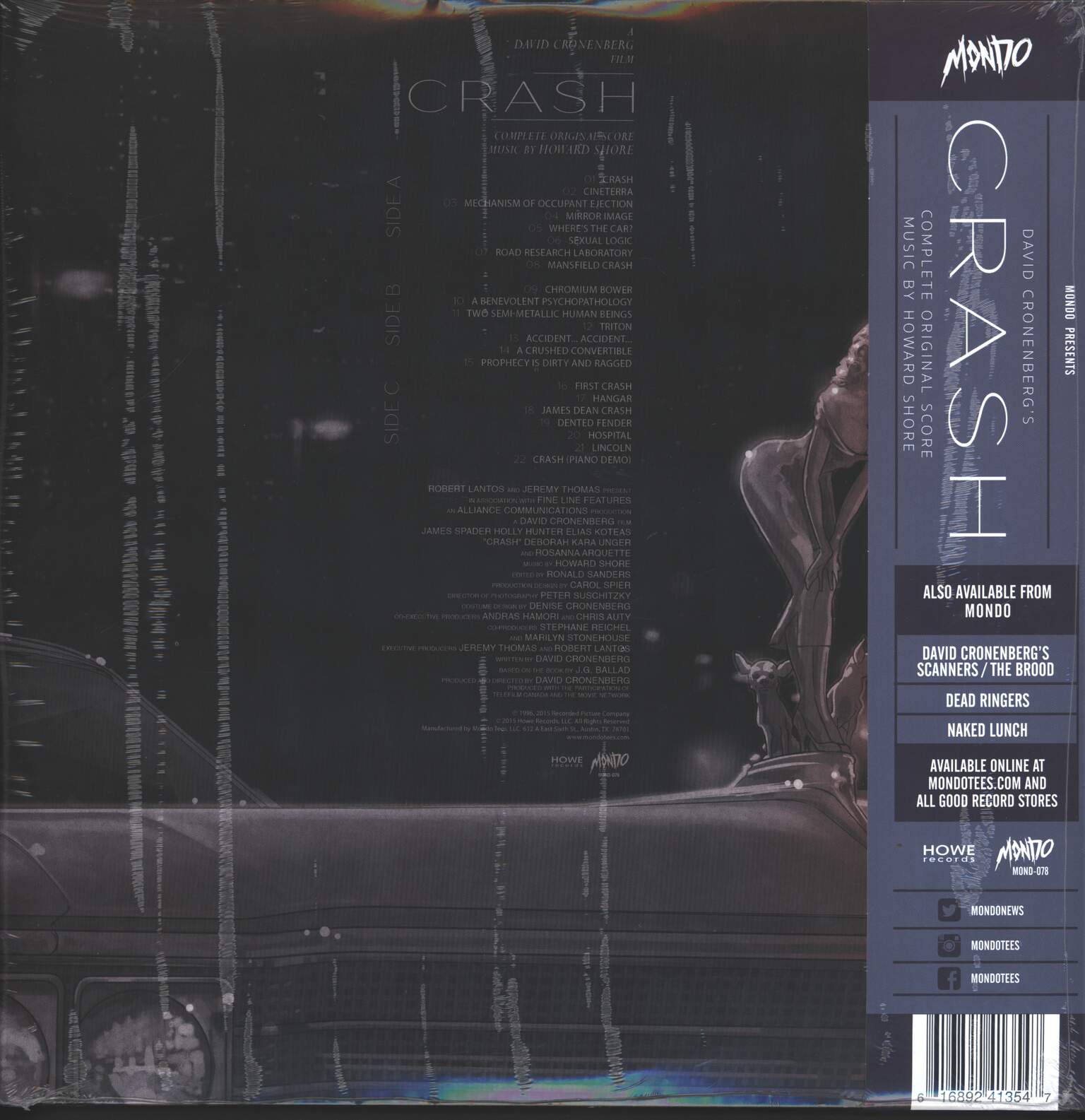 Howard Shore: David Cronenberg's Crash - Original Motion Picture Soundtrack, 2×LP (Vinyl)