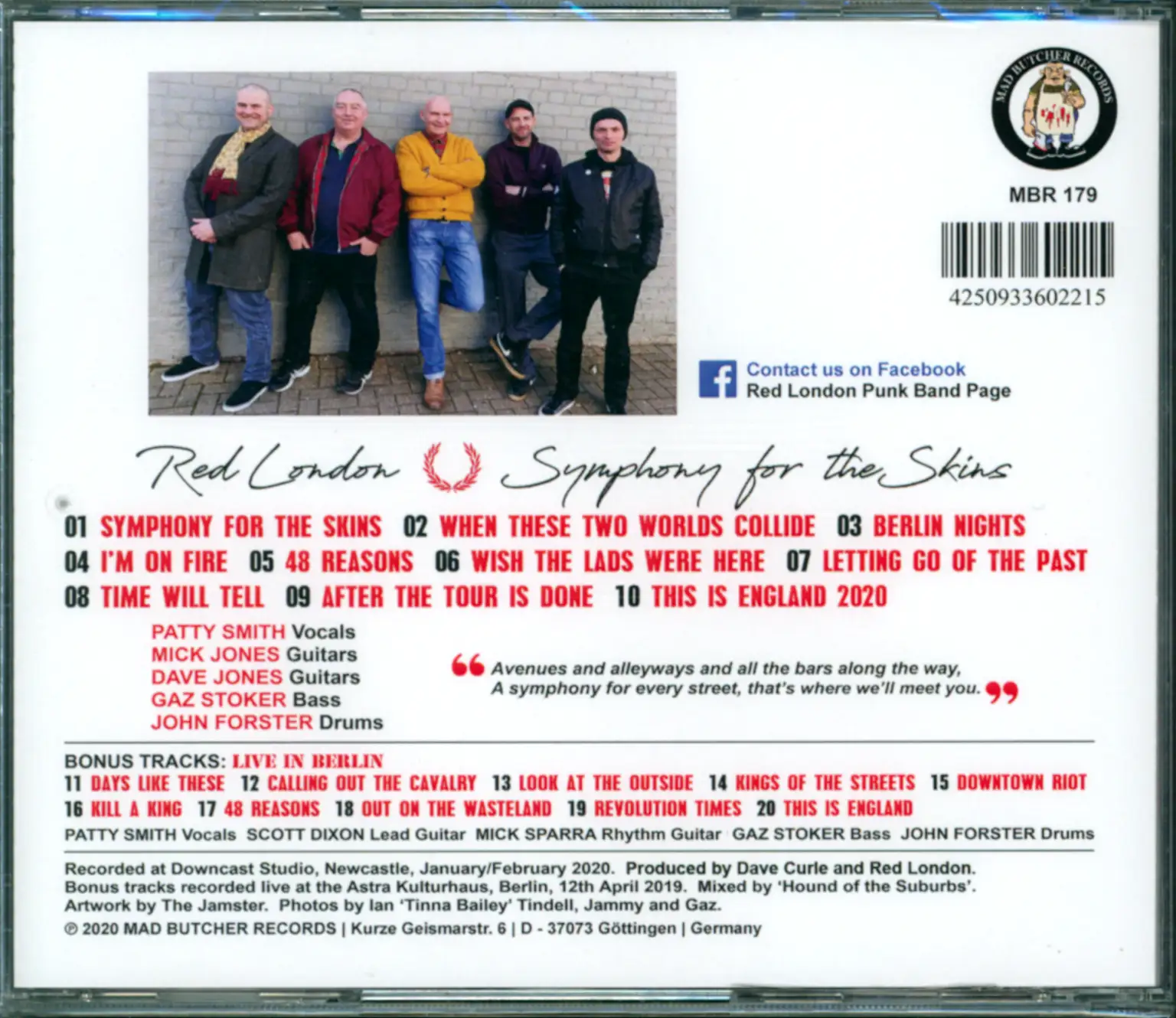 Red London: Symphony For The Skins, 1×CD