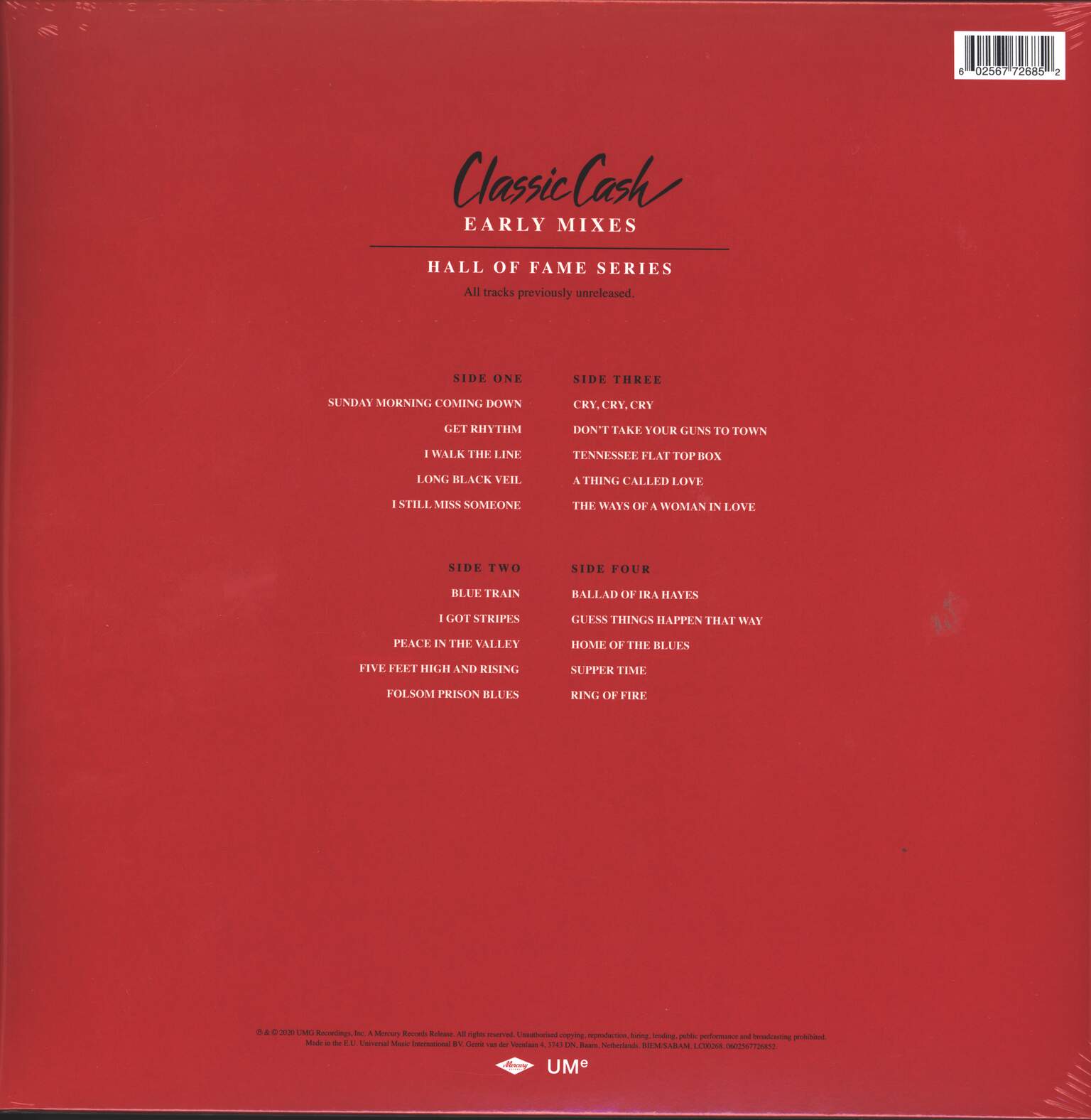 Johnny Cash: Classic Cash (Early Mixes), 2×LP (Vinyl)
