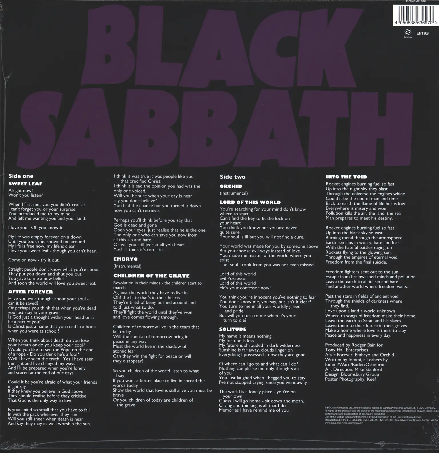 Black Sabbath: Master Of Reality, LP (Vinyl)