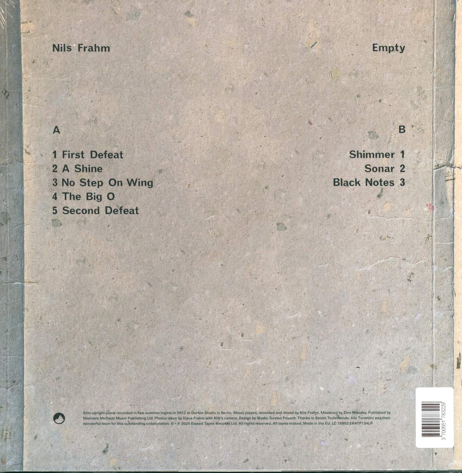 Nils Frahm: Empty, 1×LP (Vinyl)