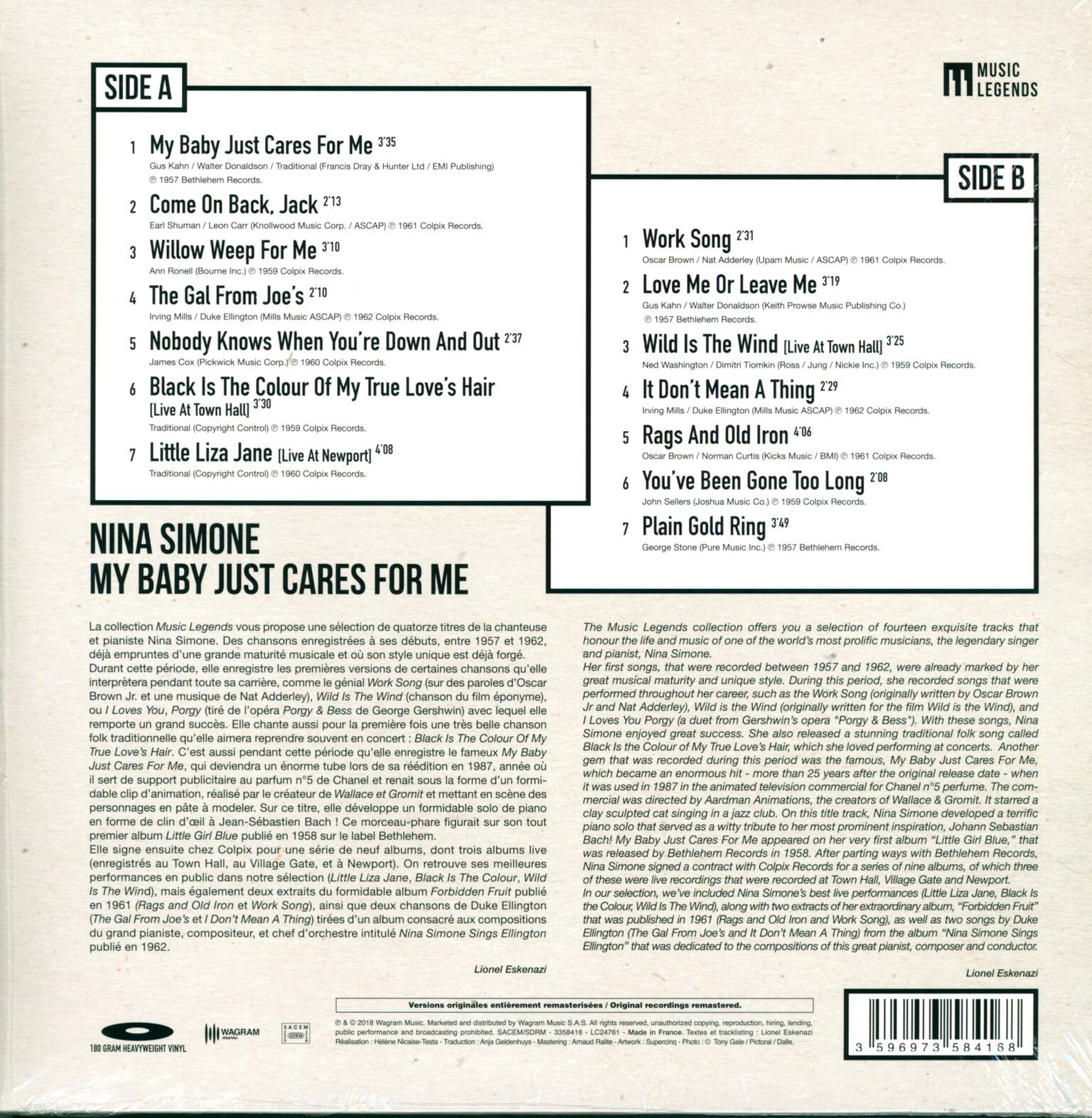 Nina Simone: My Baby Just Cares For Me, 1×LP (Vinyl)
