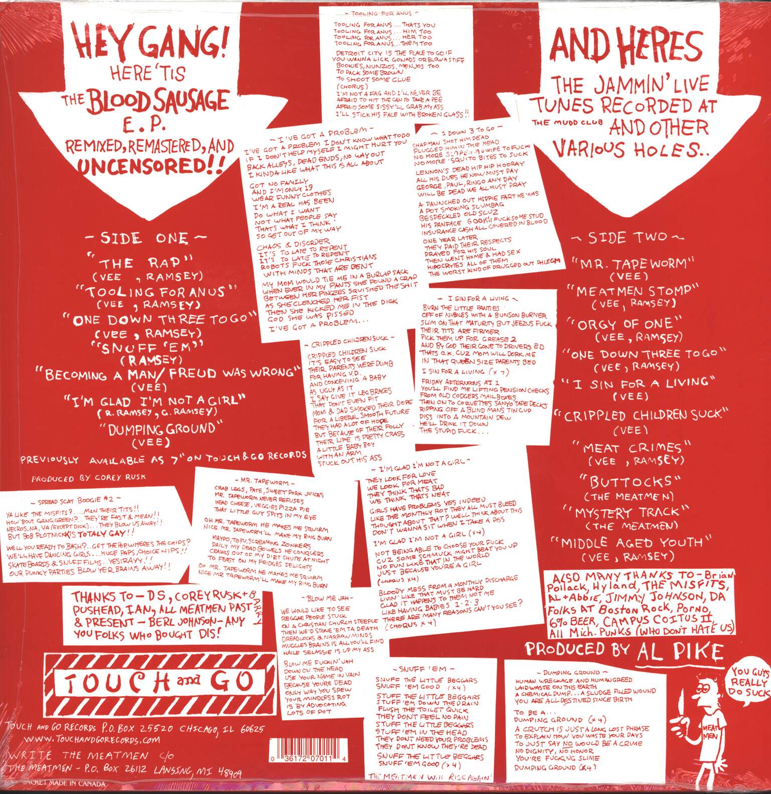 Meatmen: We're The Meatmen And You Suck, 1×LP (Vinyl)