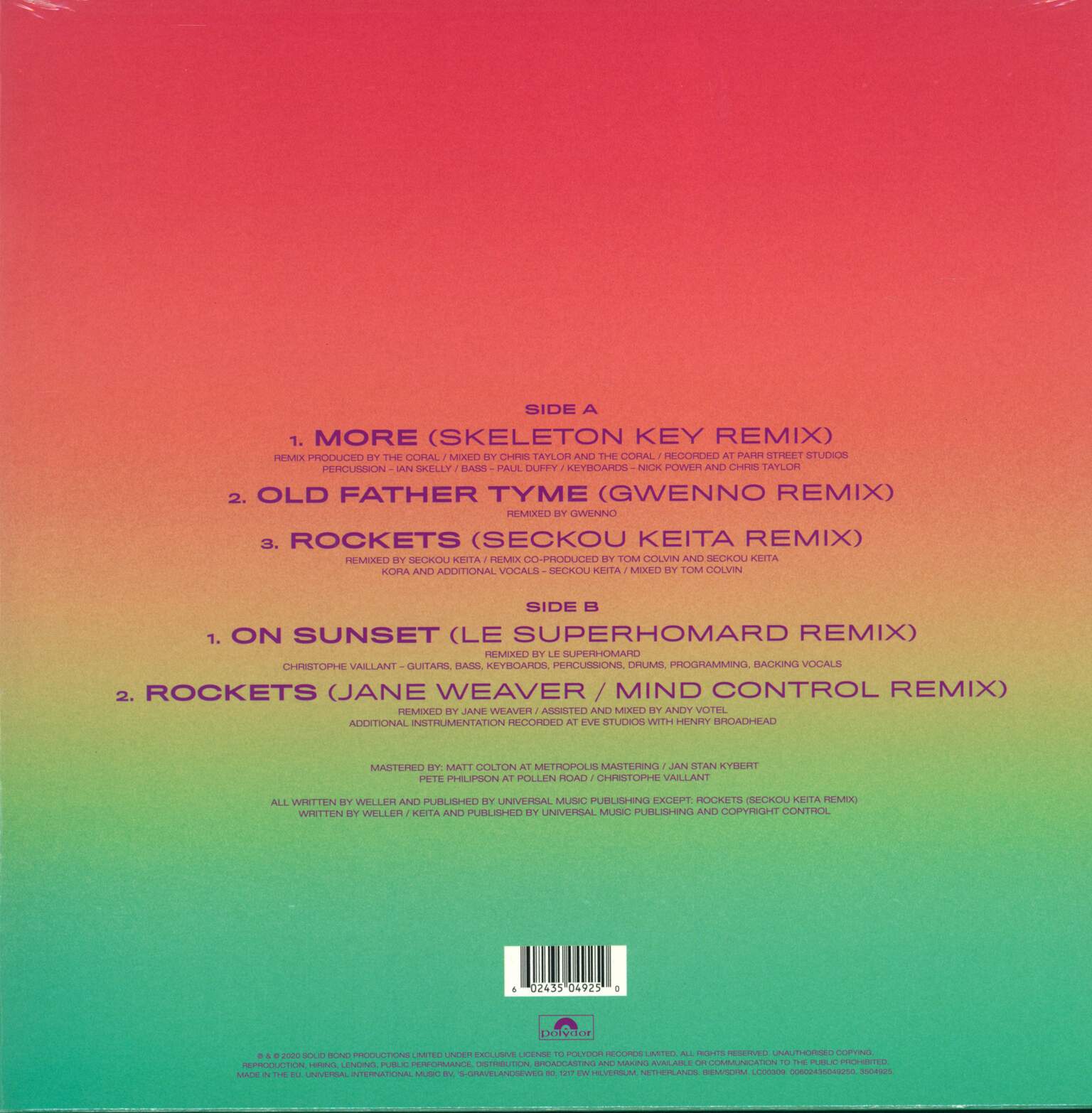 Paul Weller: On Sunset Remixes, LP (Vinyl)
