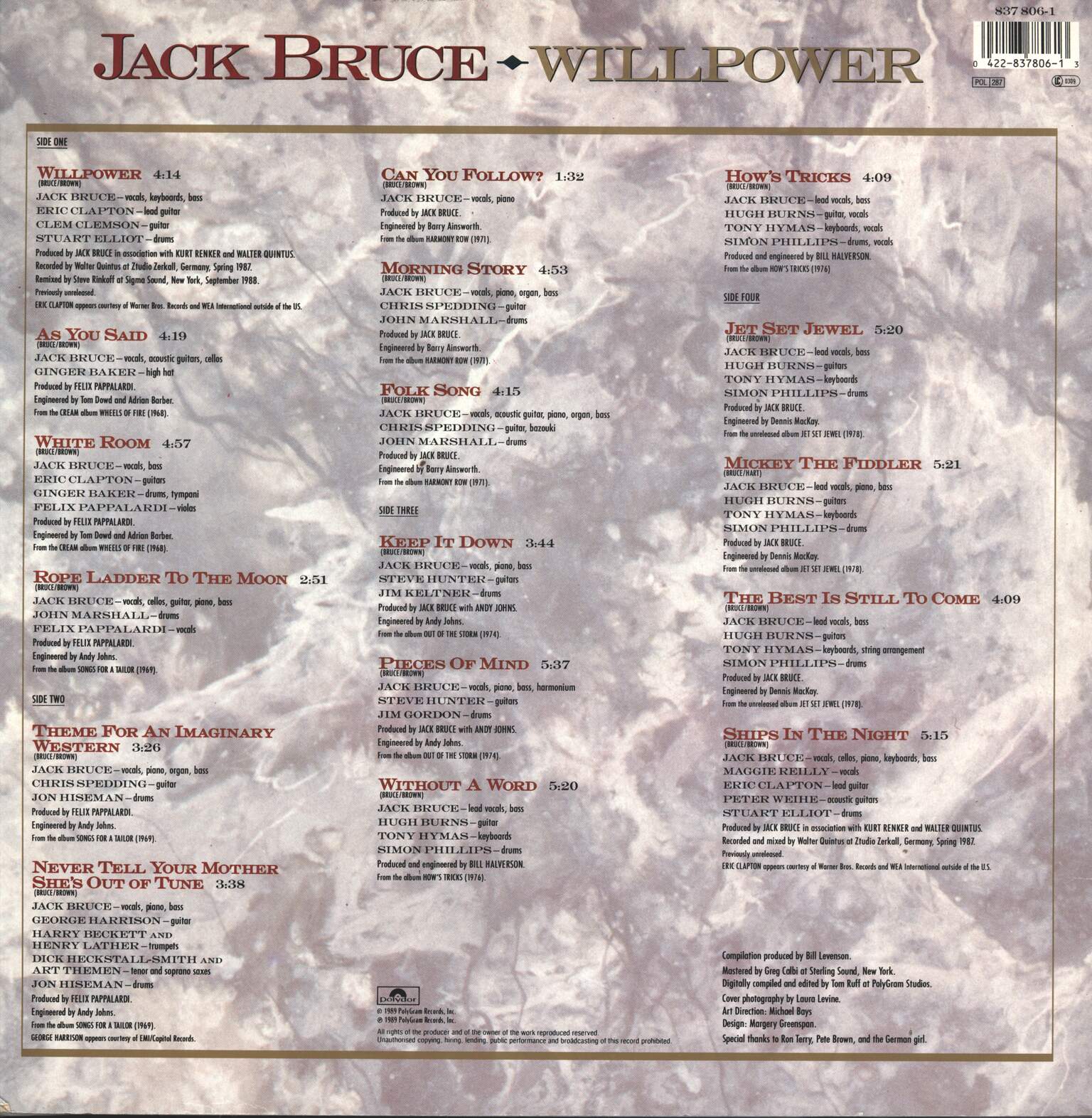 Jack Bruce: Willpower: A Twenty Year Retrospective, 2×LP (Vinyl)