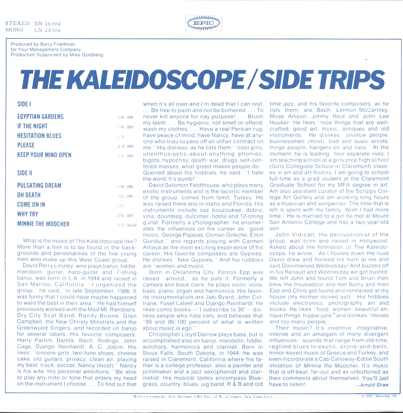 Kaleidoscope: Side Trips, 1×LP (Vinyl)