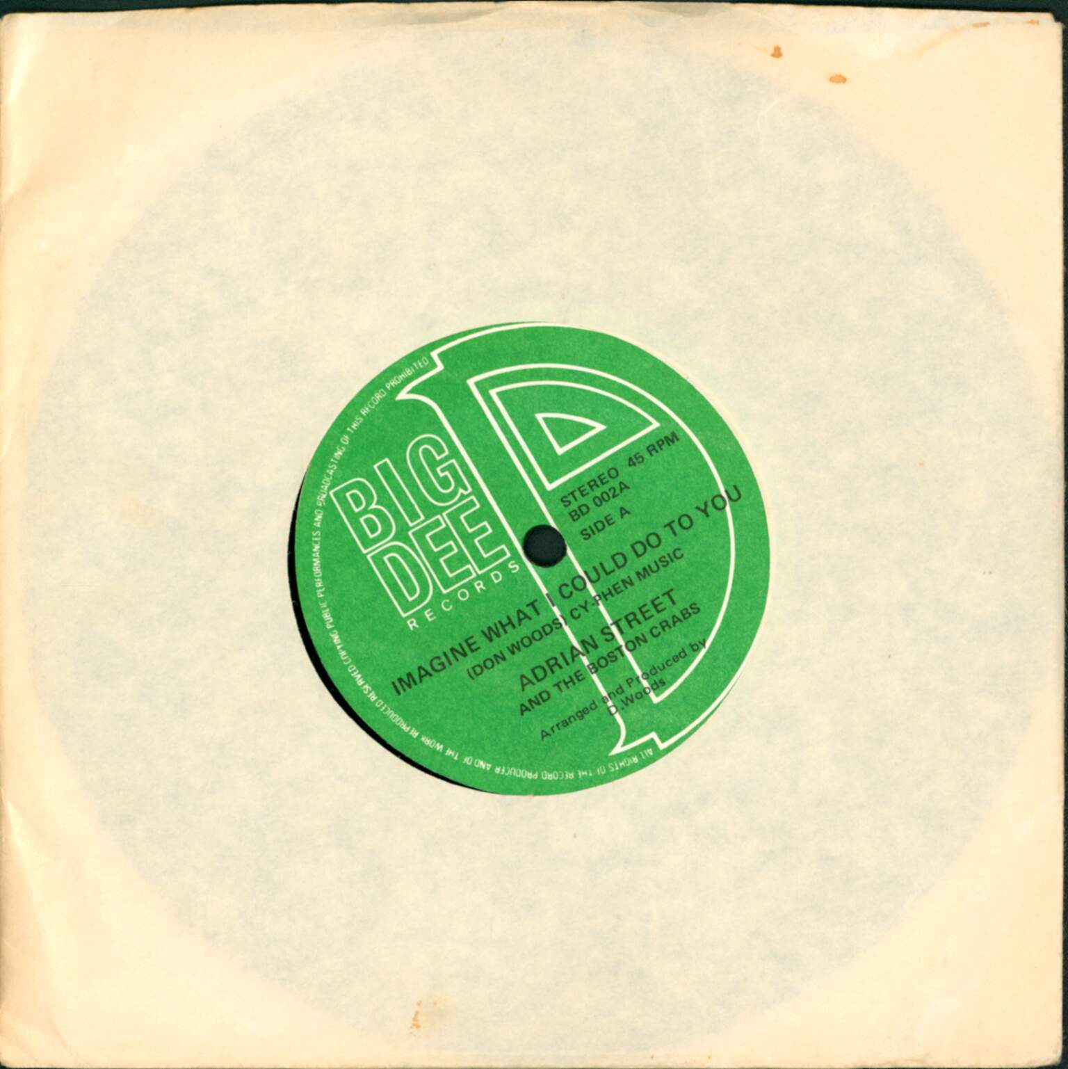Adrian Street: Imagine What I Could Do To You / I'm In Love With Me, 1×7" Single (Vinyl)