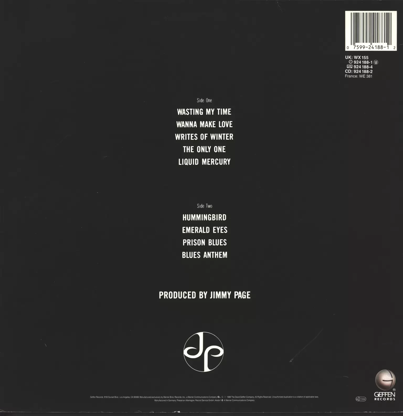 Jimmy Page: Outrider, 1×LP (Vinyl)