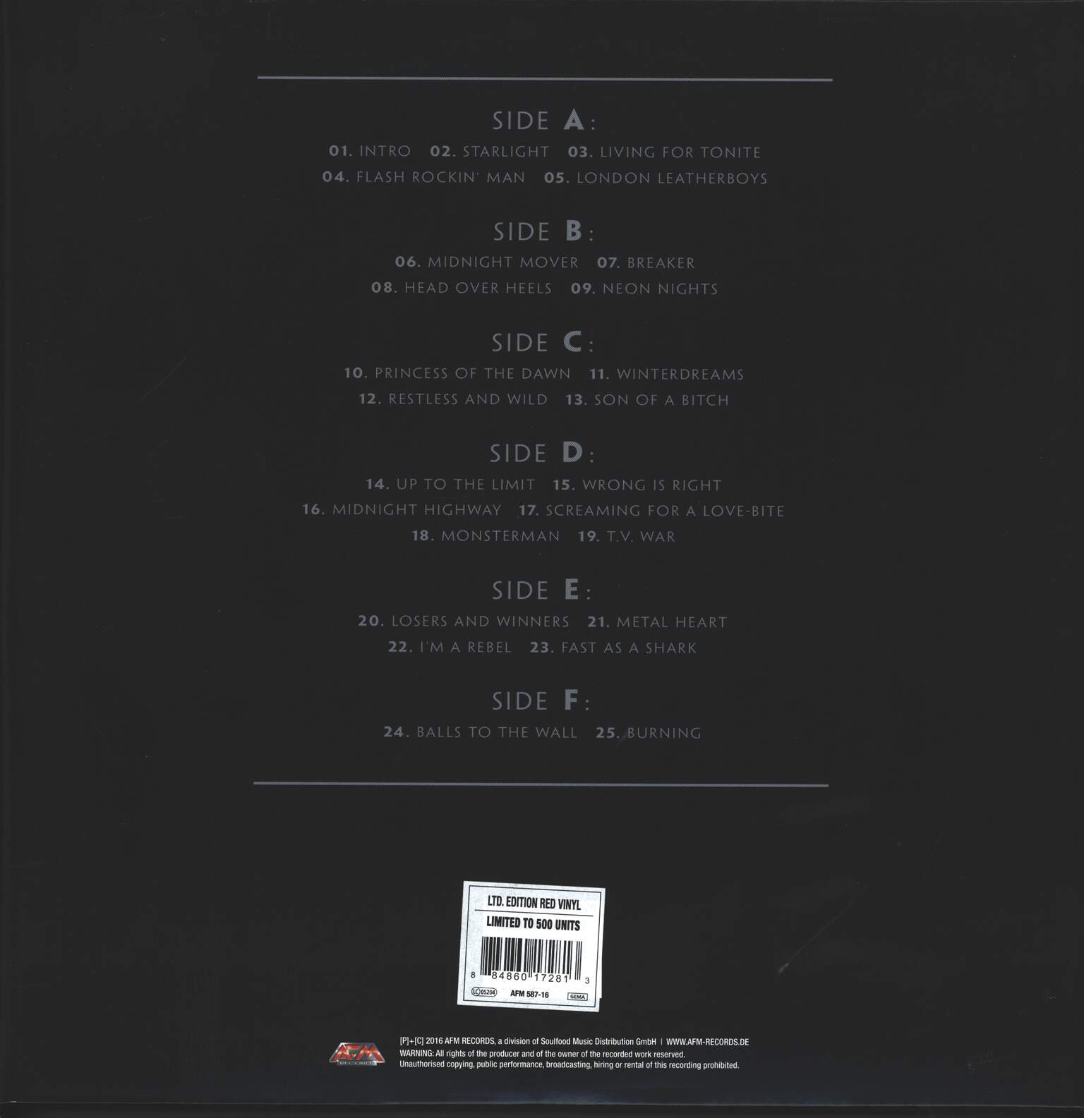 Udo Dirkschneider: Live - Back To The Roots, 3×LP (Vinyl)