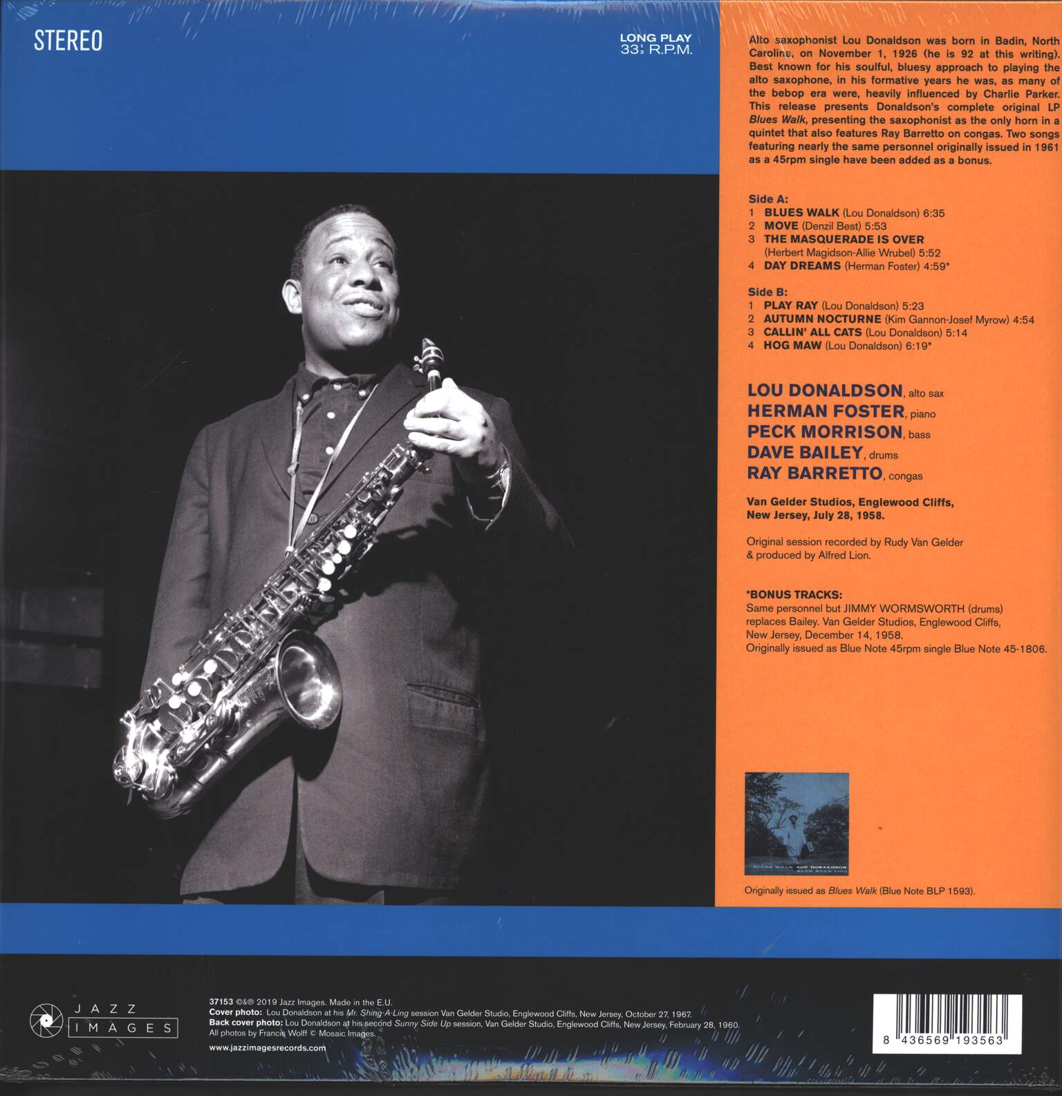 Lou Donaldson: Blues Walk + 2 Bonus Tracks, 1×LP (Vinyl)