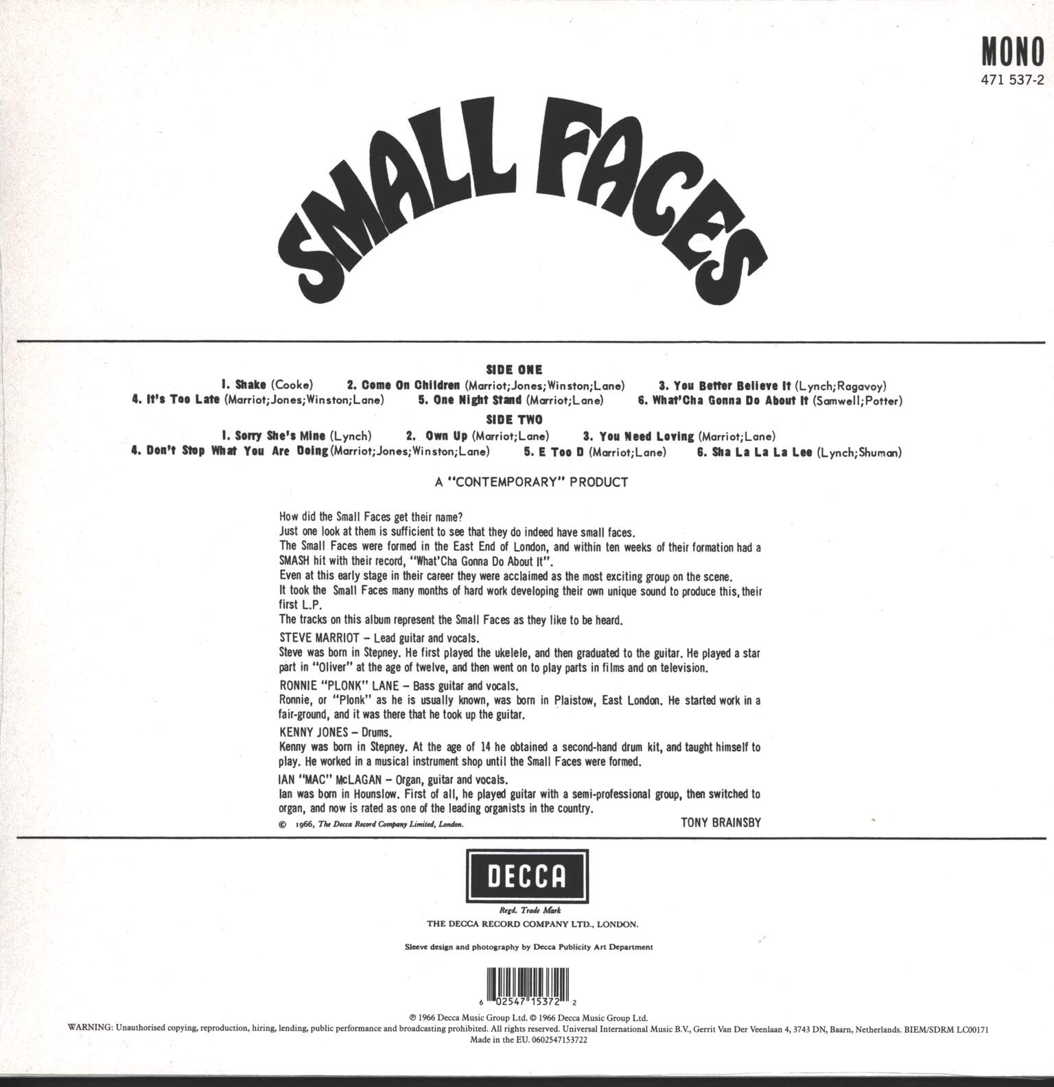 Small Faces: Small Faces, 1×LP (Vinyl)