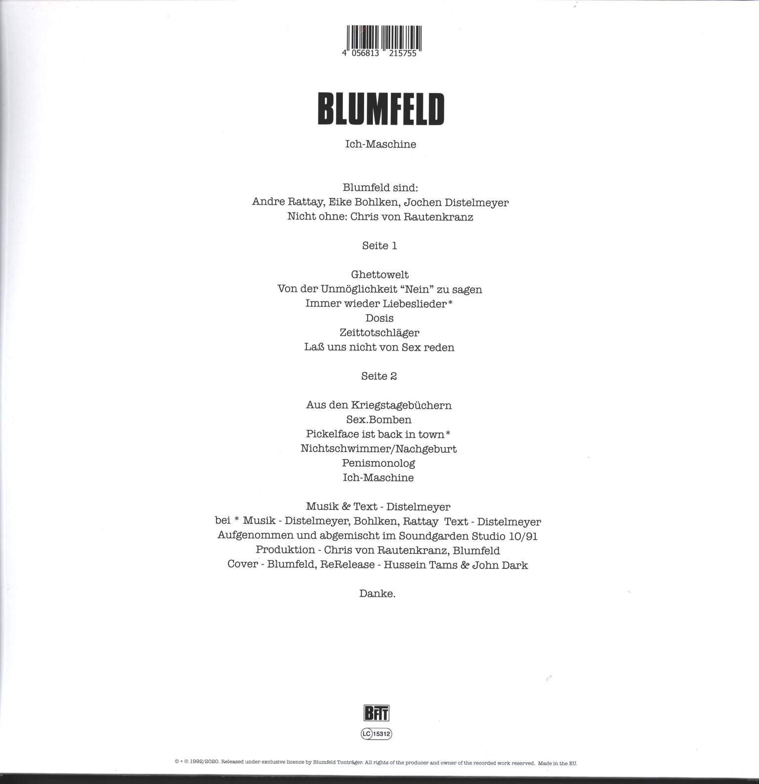 Blumfeld: Ich-Maschine, LP (Vinyl)