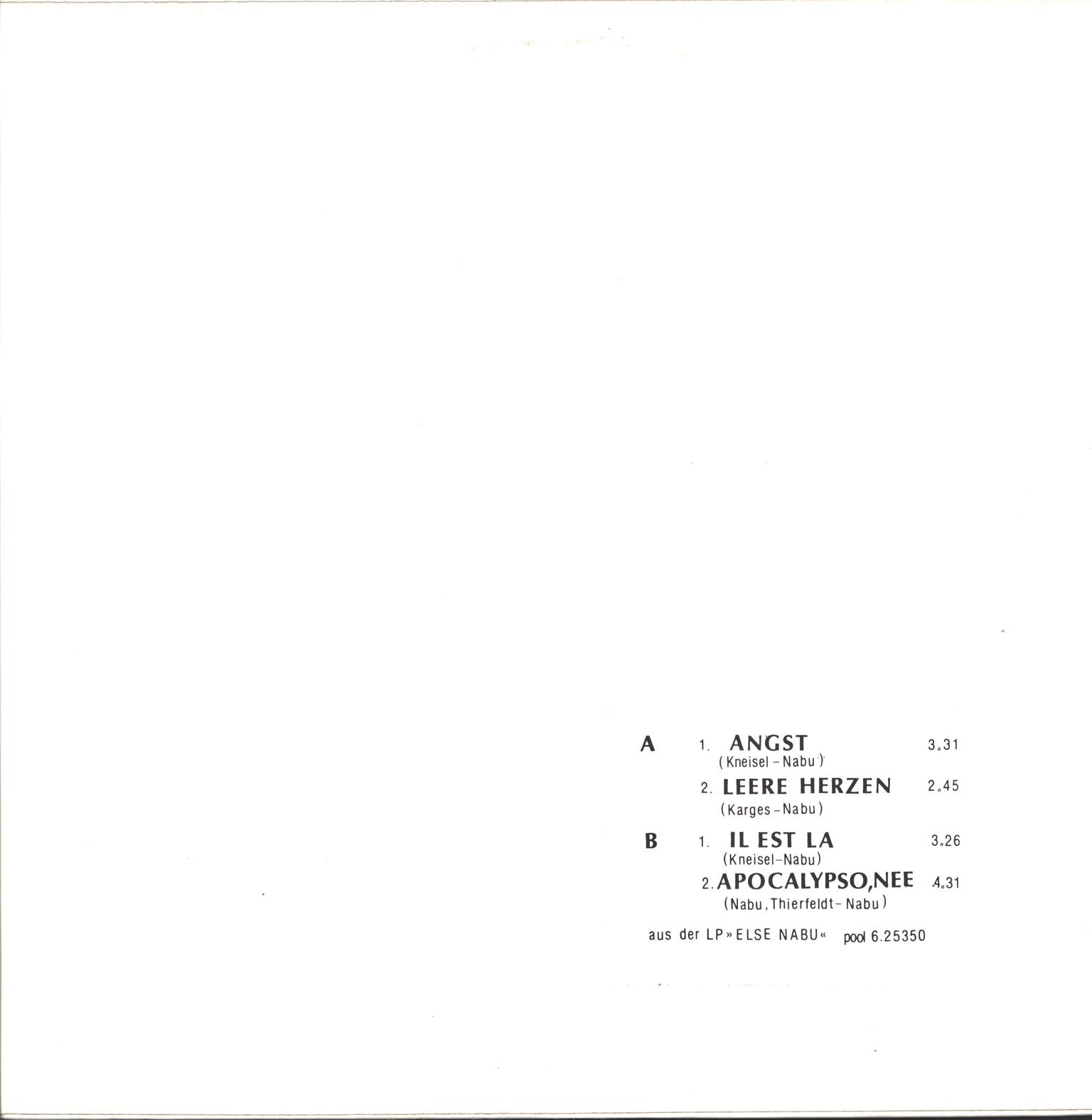 Else Nabu: Rock Over Germany, 1×12" Maxi Single (Vinyl)