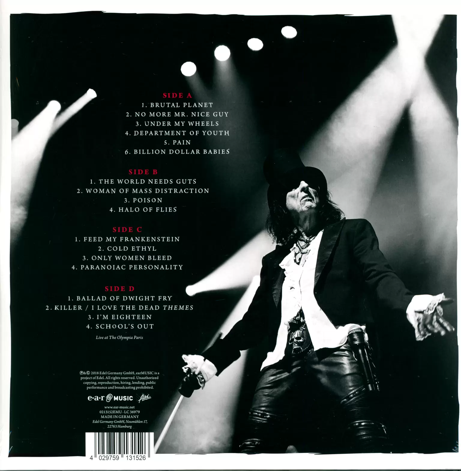 Alice Cooper: A Paranormal Evening With Alice Cooper At The Olympia Paris, 2×LP (Vinyl)