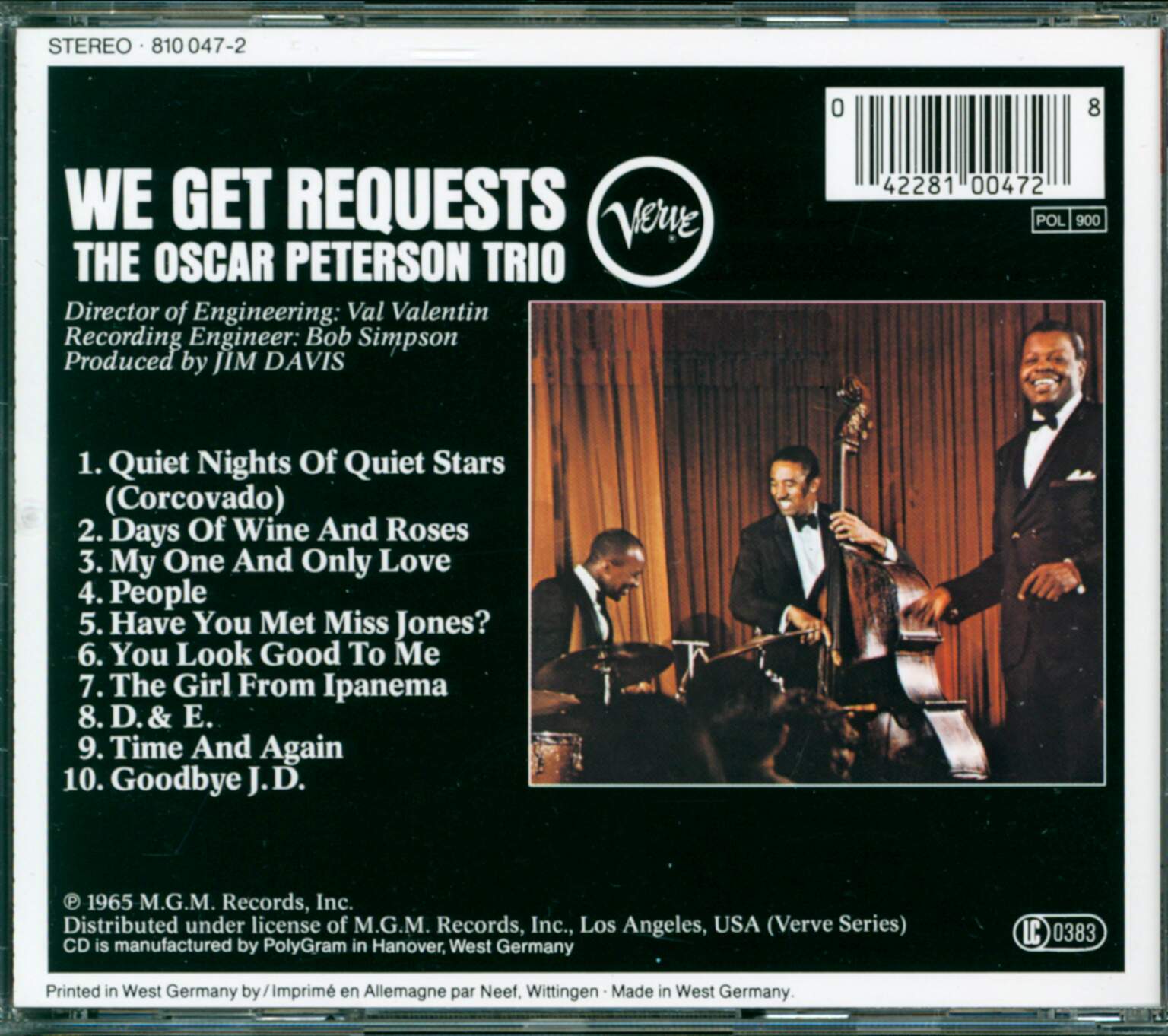 The Oscar Peterson Trio: We Get Requests, 1×CD