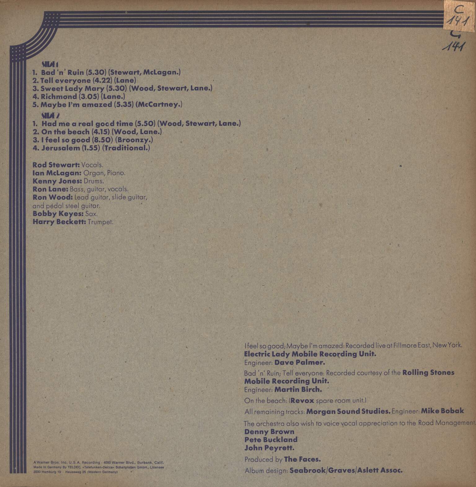 Faces: Long Player, 1×LP (Vinyl)
