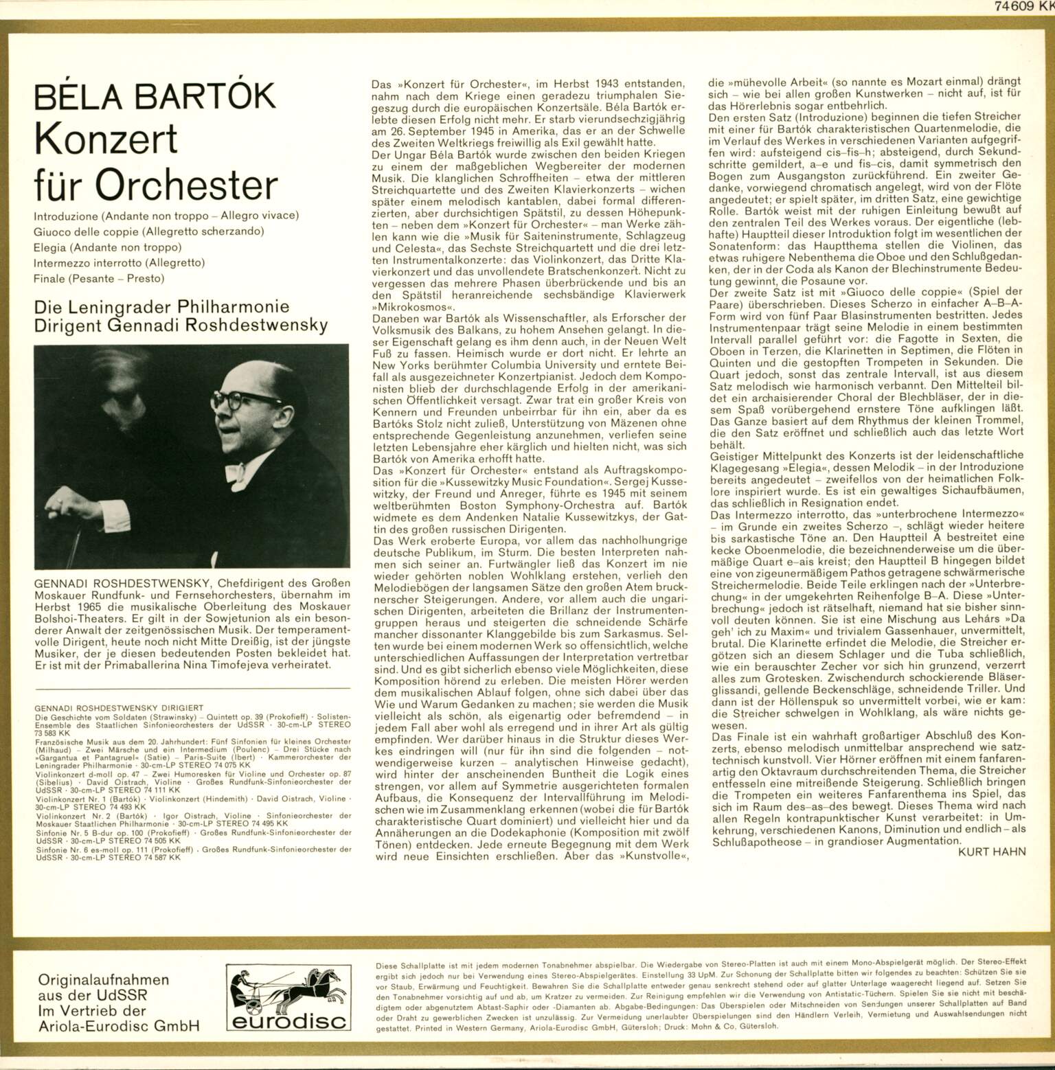 Béla Bartók: Konzert Für Orchester, 1×LP (Vinyl)