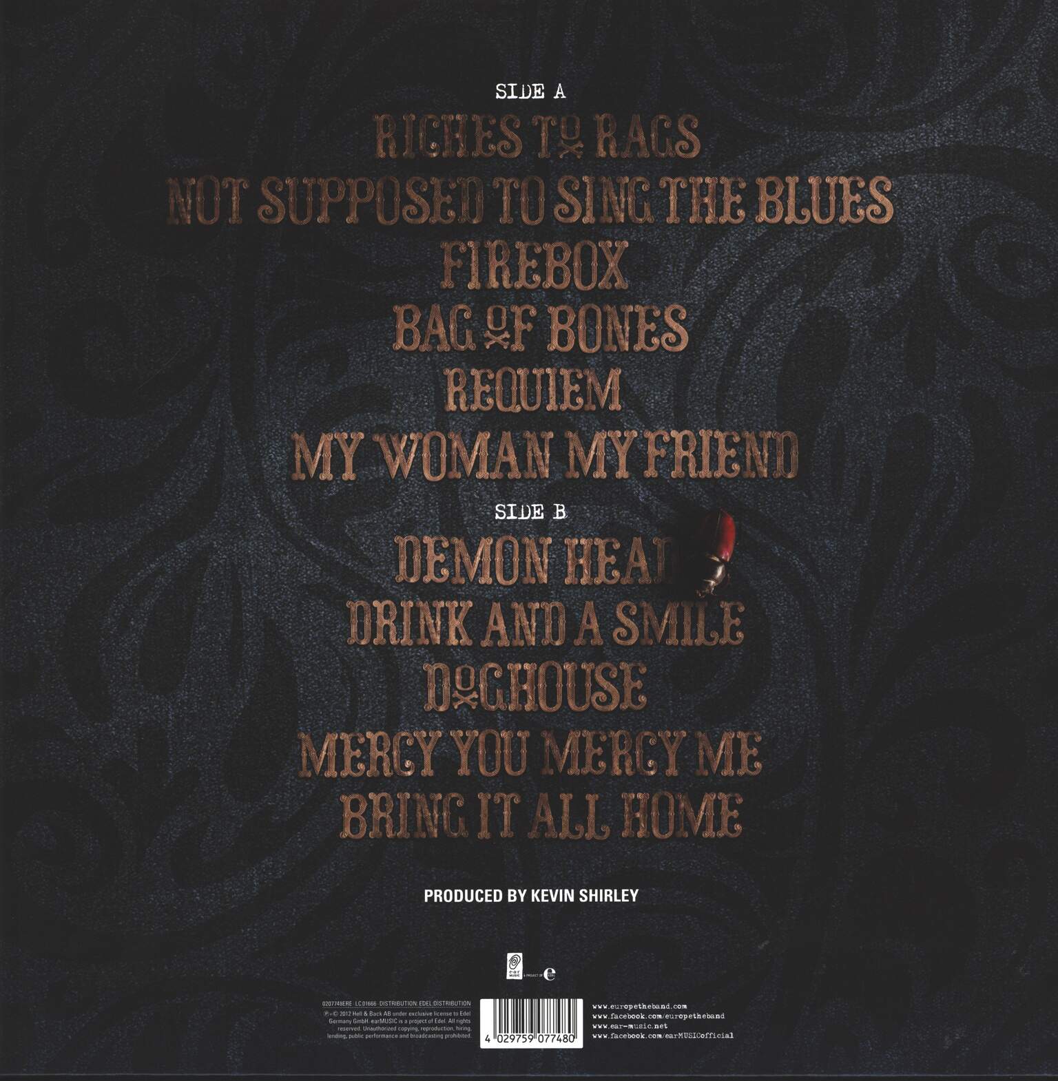 Europe: Bag Of Bones, 1×LP (Vinyl)