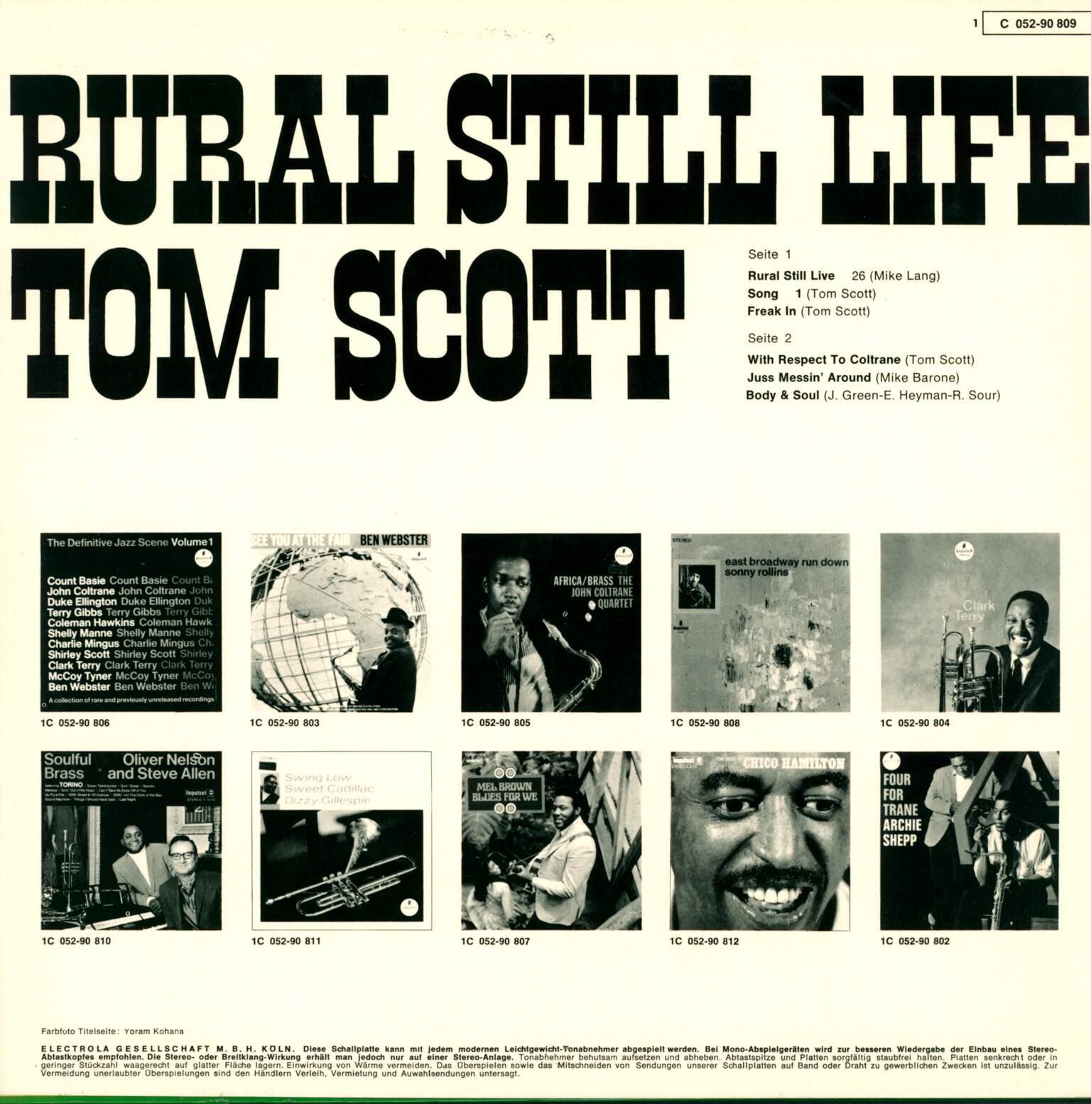 Tom Scott: Rural Still Life, 1×LP (Vinyl)