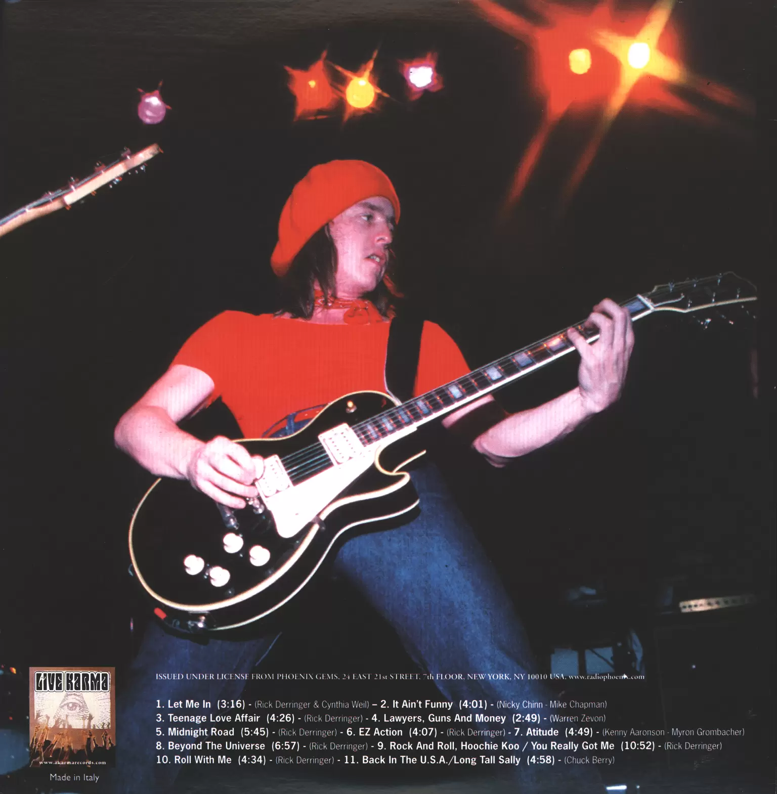 Derringer: Live At The Paradise Theater, Boston Massaschussetts, July 7, 1978, 1×LP (Vinyl), 1×LP (Vinyl)