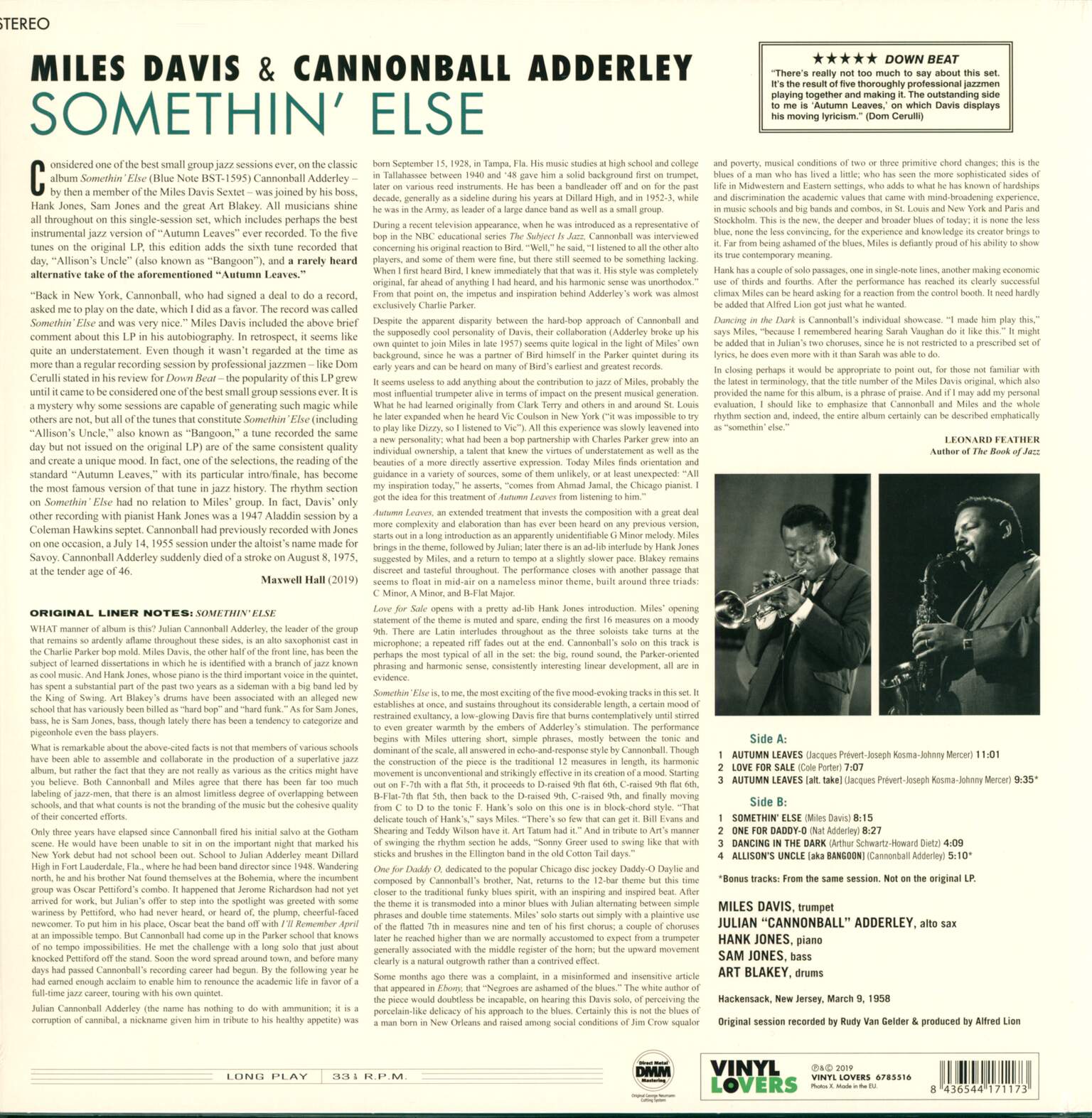 Miles Davis: Somethin' Else, 1×LP (Vinyl)