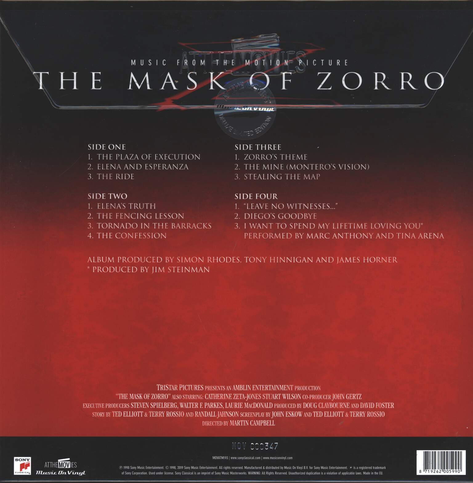 James Horner: The Mask Of Zorro (Music From The Motion Picture), 2×LP (Vinyl)