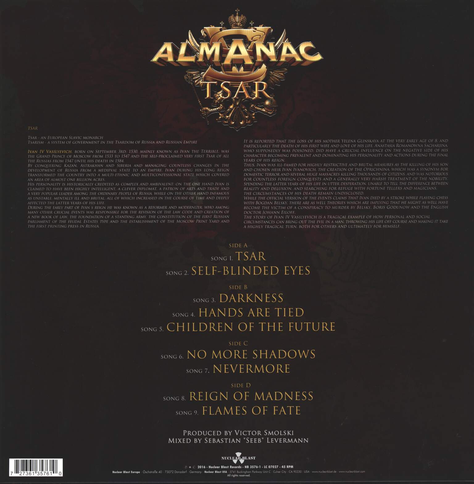 Almanac: Tsar, 2×LP (Vinyl)