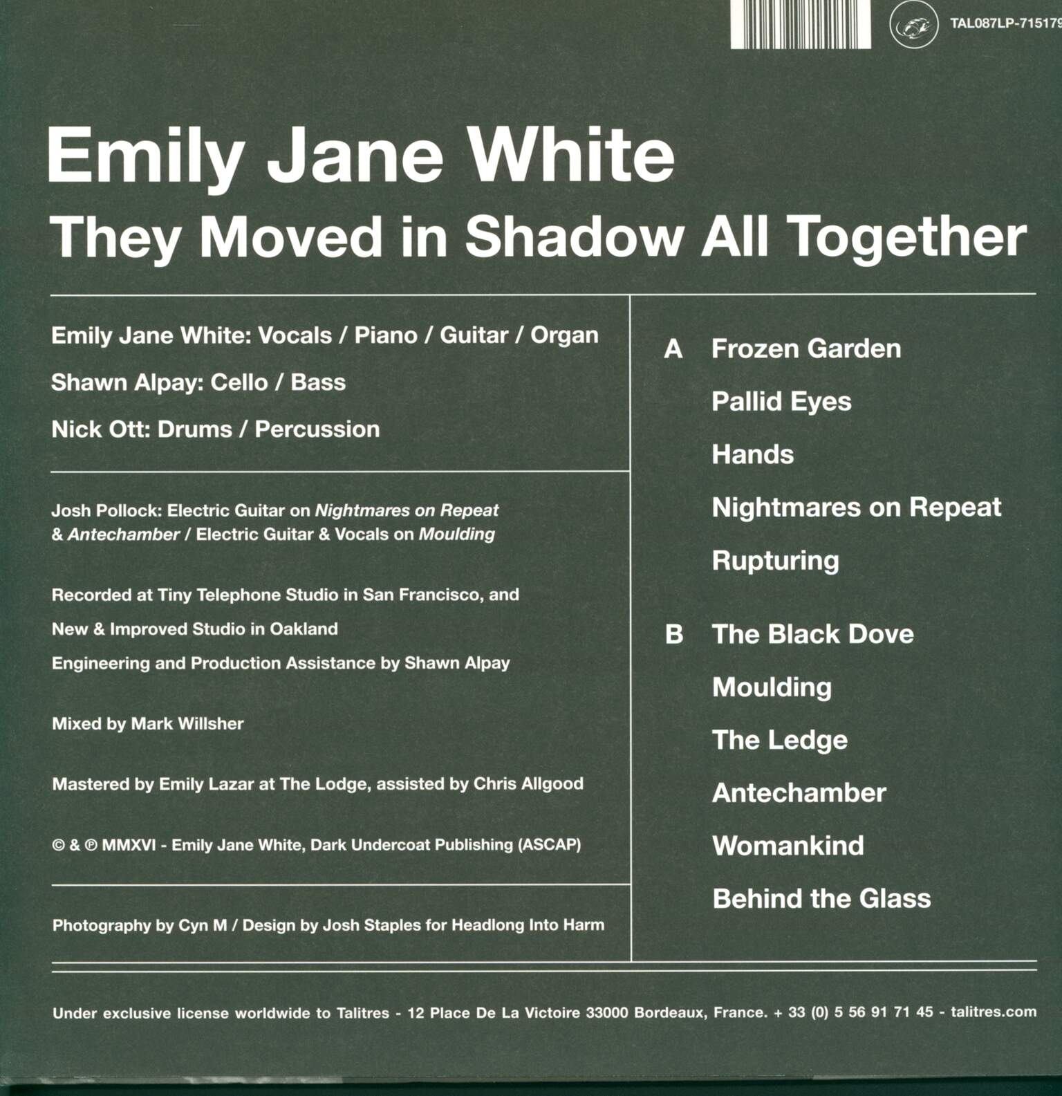 Emily Jane White: They Moved In Shadow All Together, 1×LP (Vinyl)