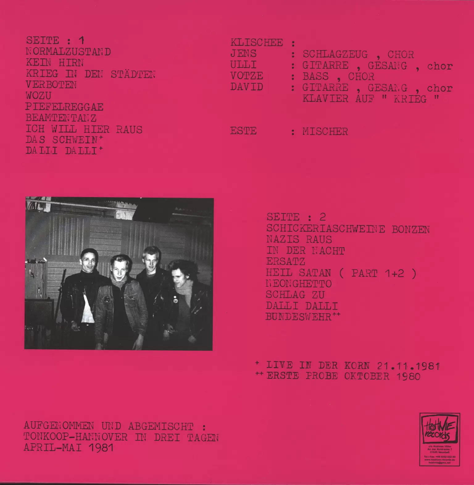 Klischee: Normalzustand, 1×LP (Vinyl)
