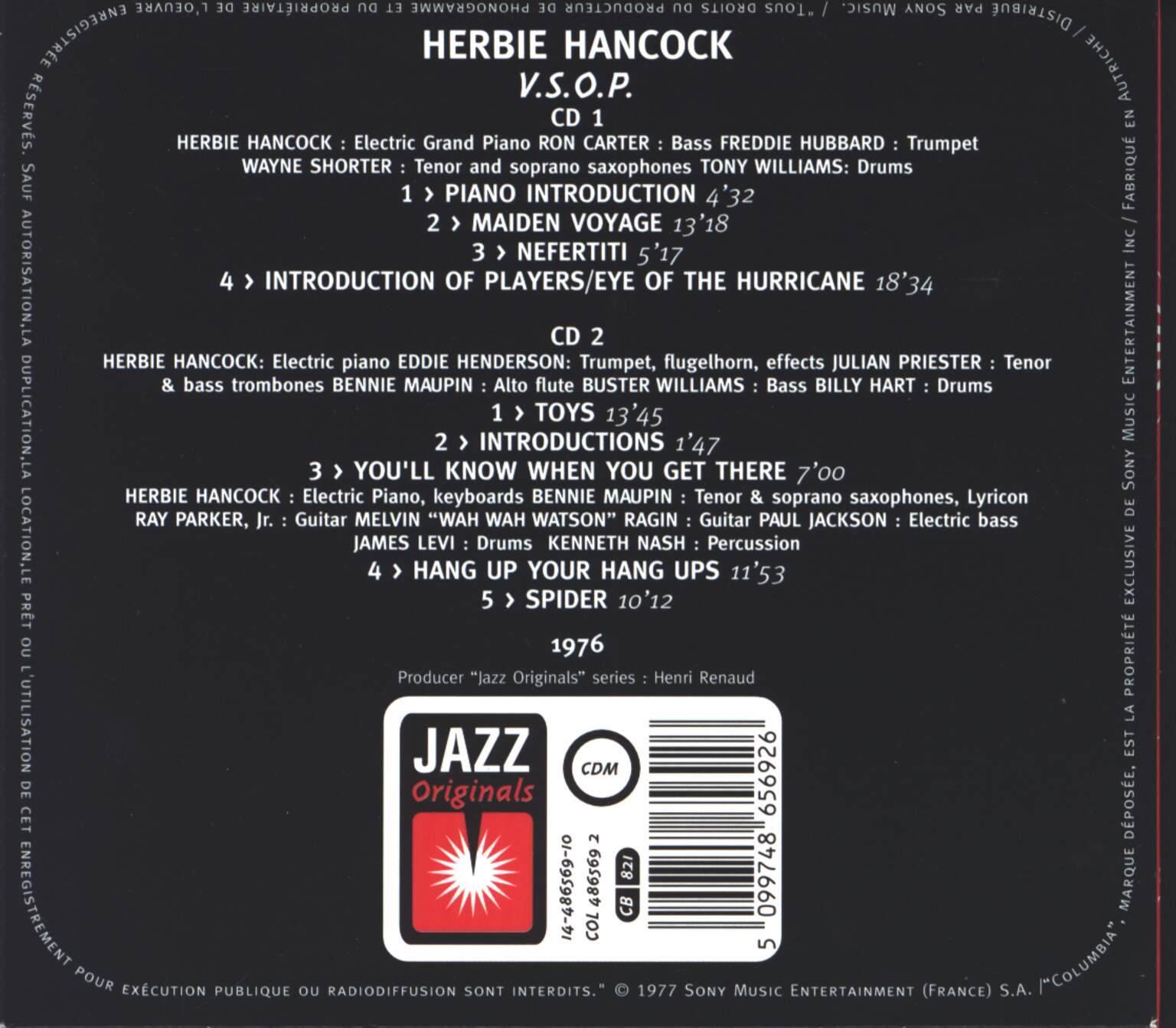 Herbie Hancock: V.S.O.P., 2×CD