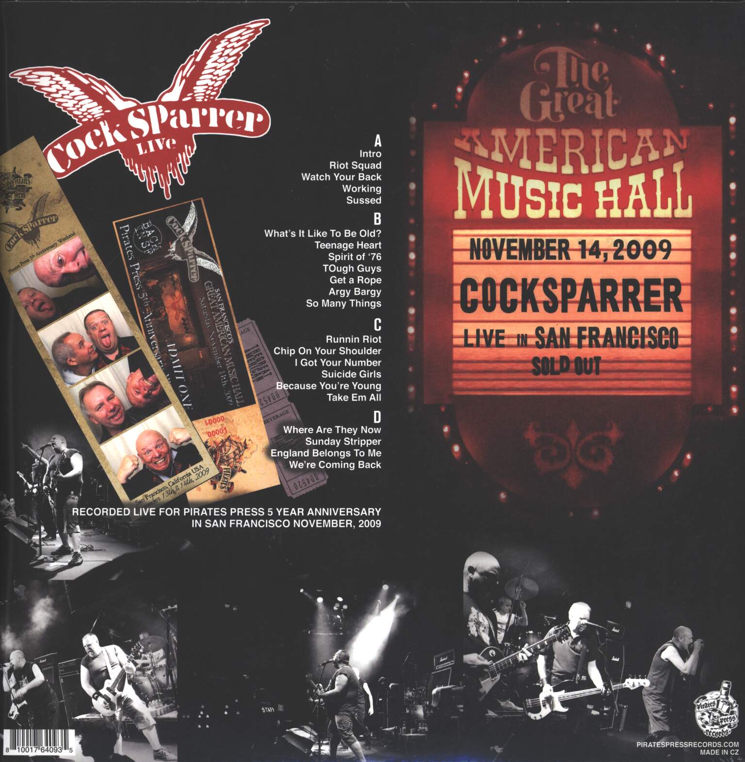 Cock Sparrer: Live - Back In San Francisco 2009, 2×LP (Vinyl)