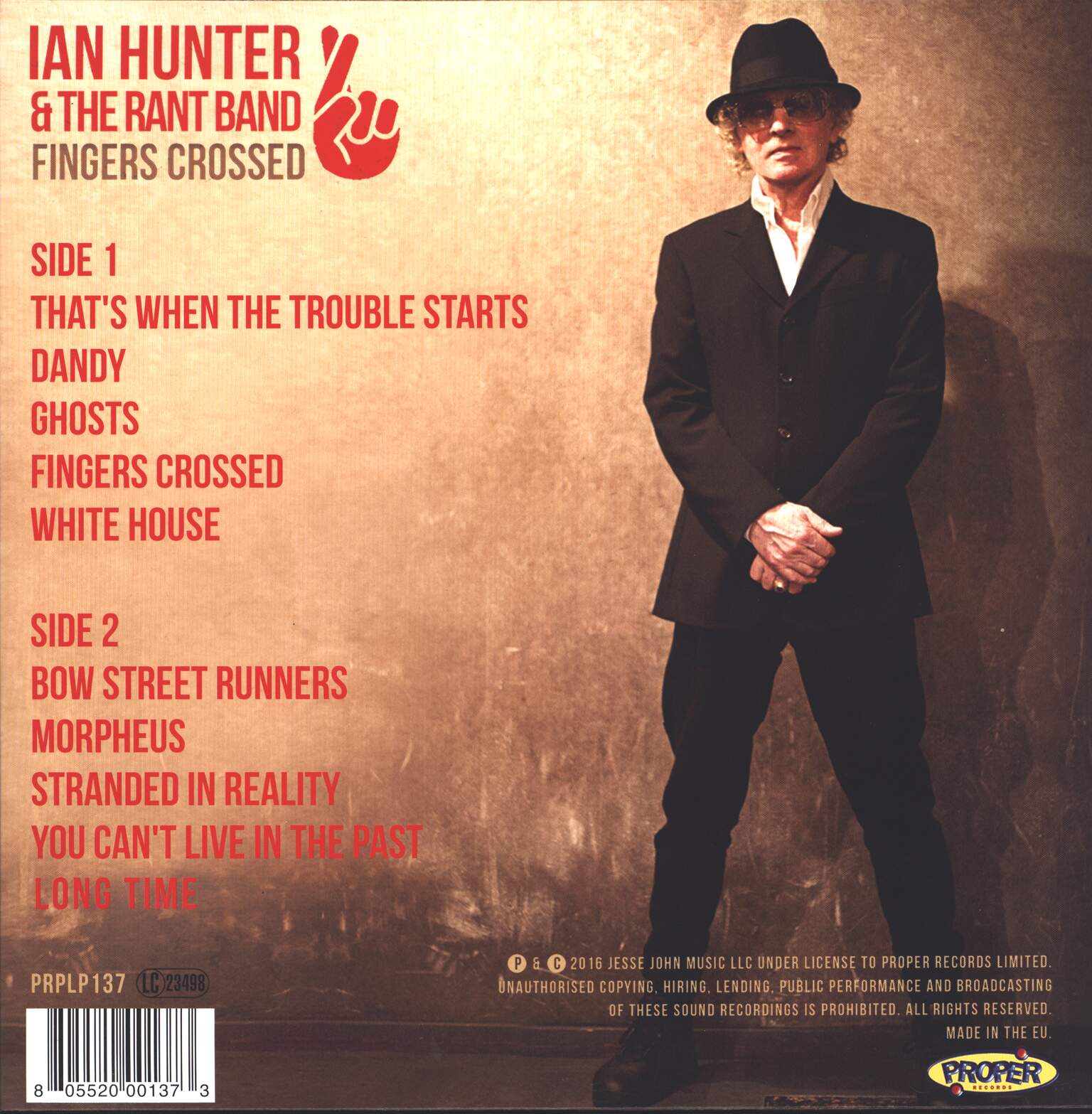 Ian Hunter & The Rant Band: Fingers Crossed, 1×LP (Vinyl)