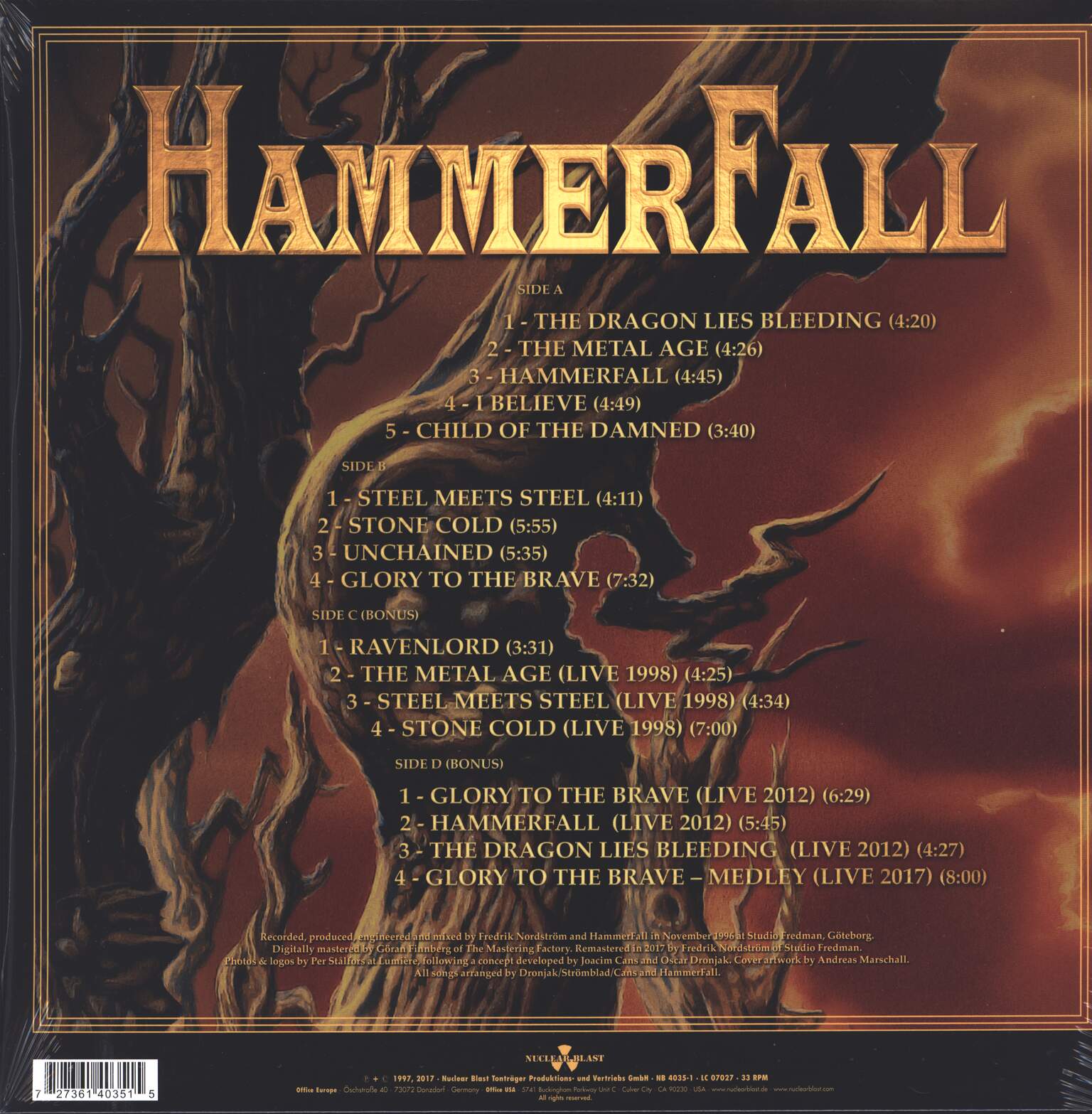 Hammerfall: Glory To The Brave, 1×LP (Vinyl), 1×LP (Vinyl)
