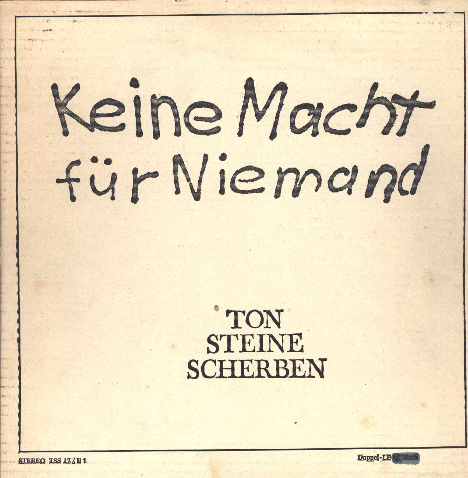 Ton Steine Scherben: Keine Macht Für Niemand, 2×LP (Vinyl)