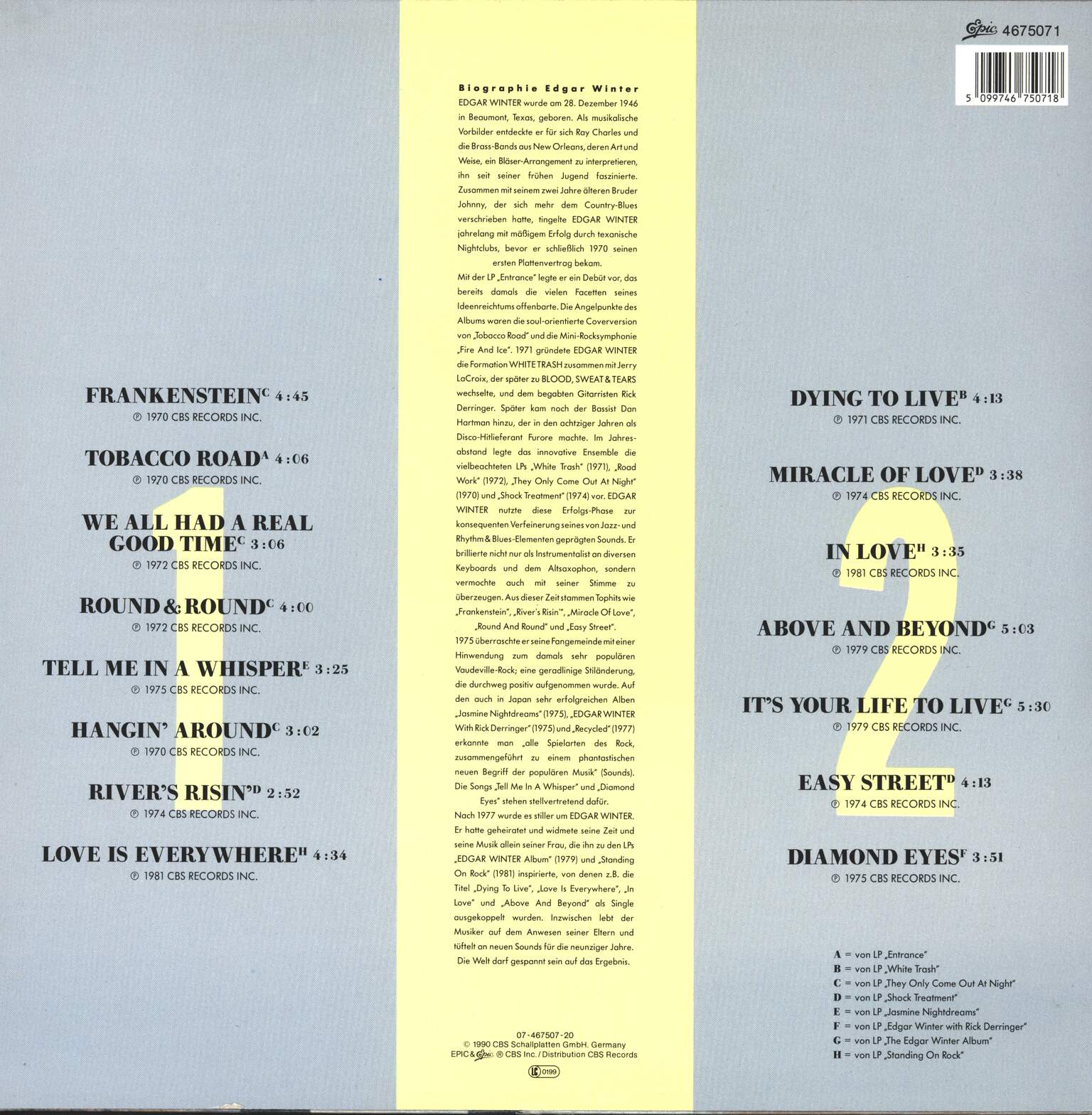 Edgar Winter: The Best Of Edgar Winter, 1×LP (Vinyl)