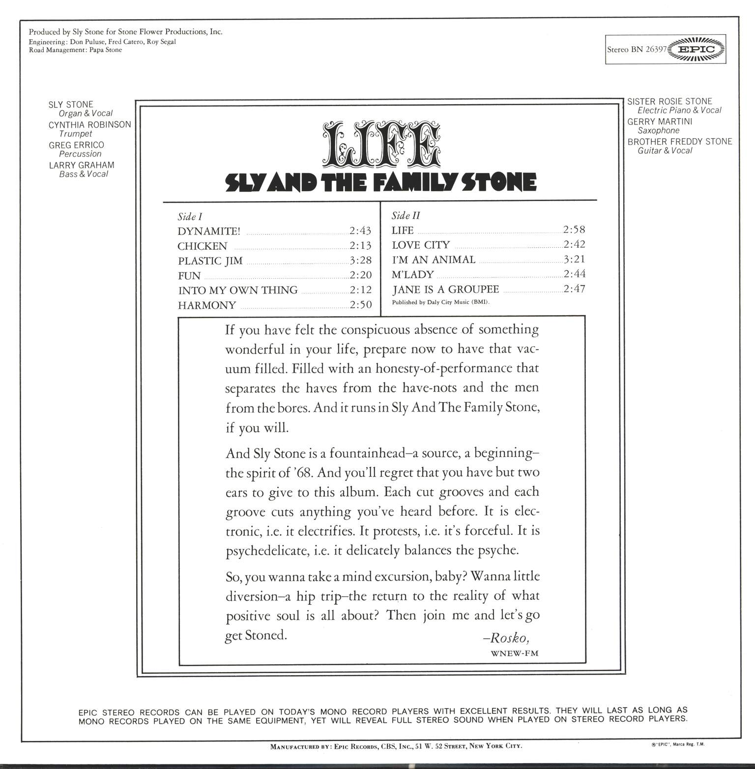 Sly & The Family Stone: Life, 1×LP (Vinyl)