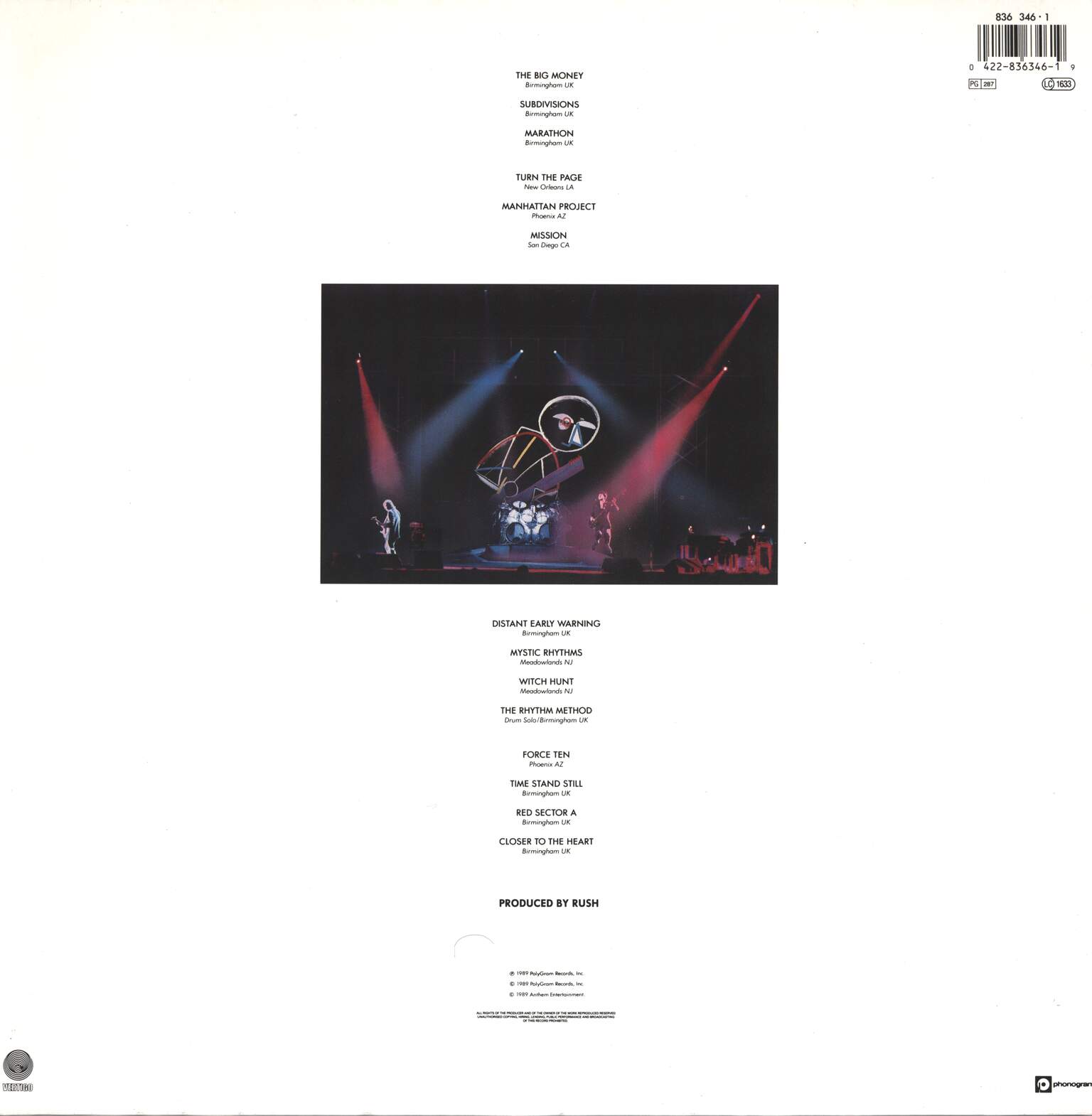 Rush: A Show Of Hands, 2×LP (Vinyl)
