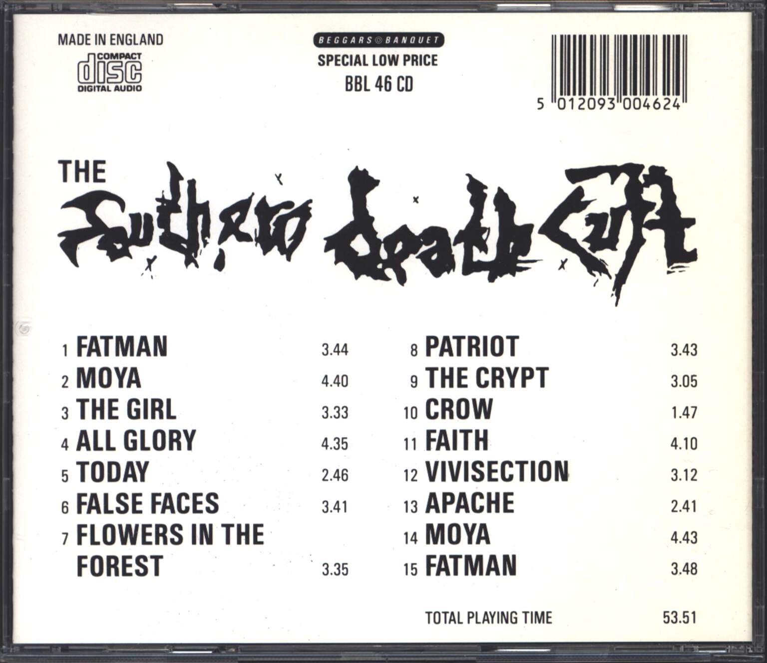 The Southern Death Cult: The Southern Death Cult, 1×CD