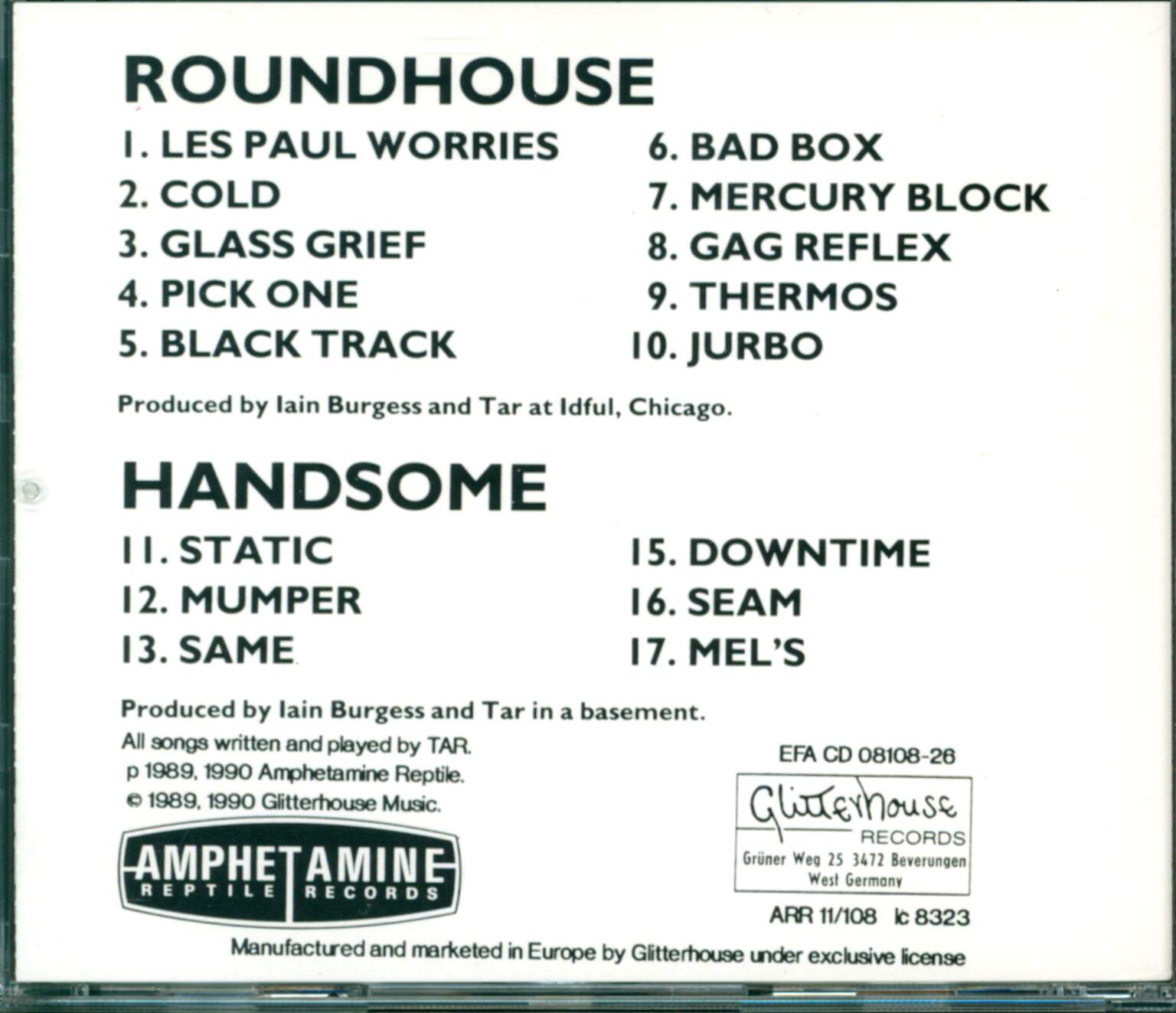 Tar: Roundhouse, 1×CD