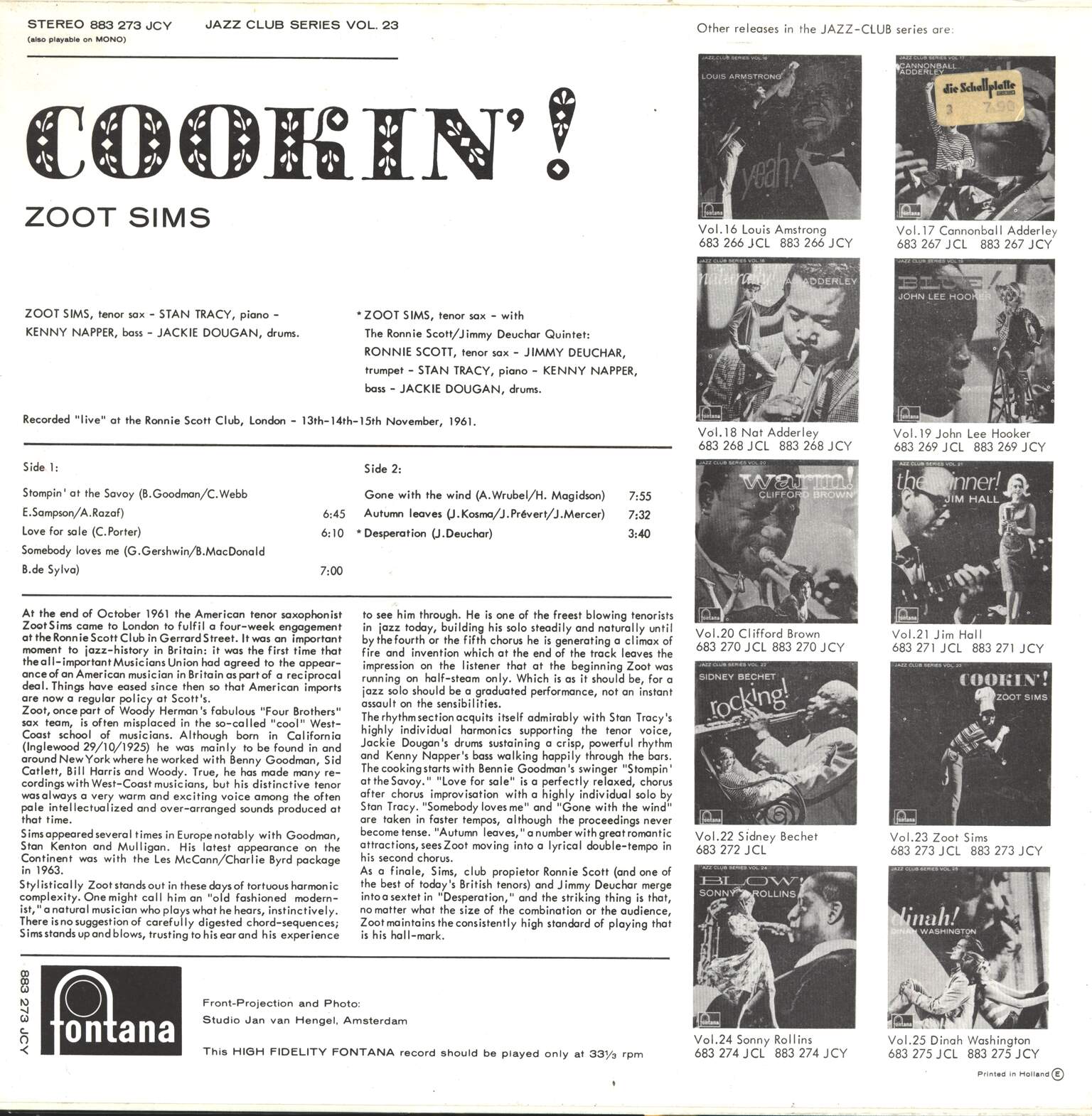 Zoot Sims: Cookin'!, 1×LP (Vinyl)