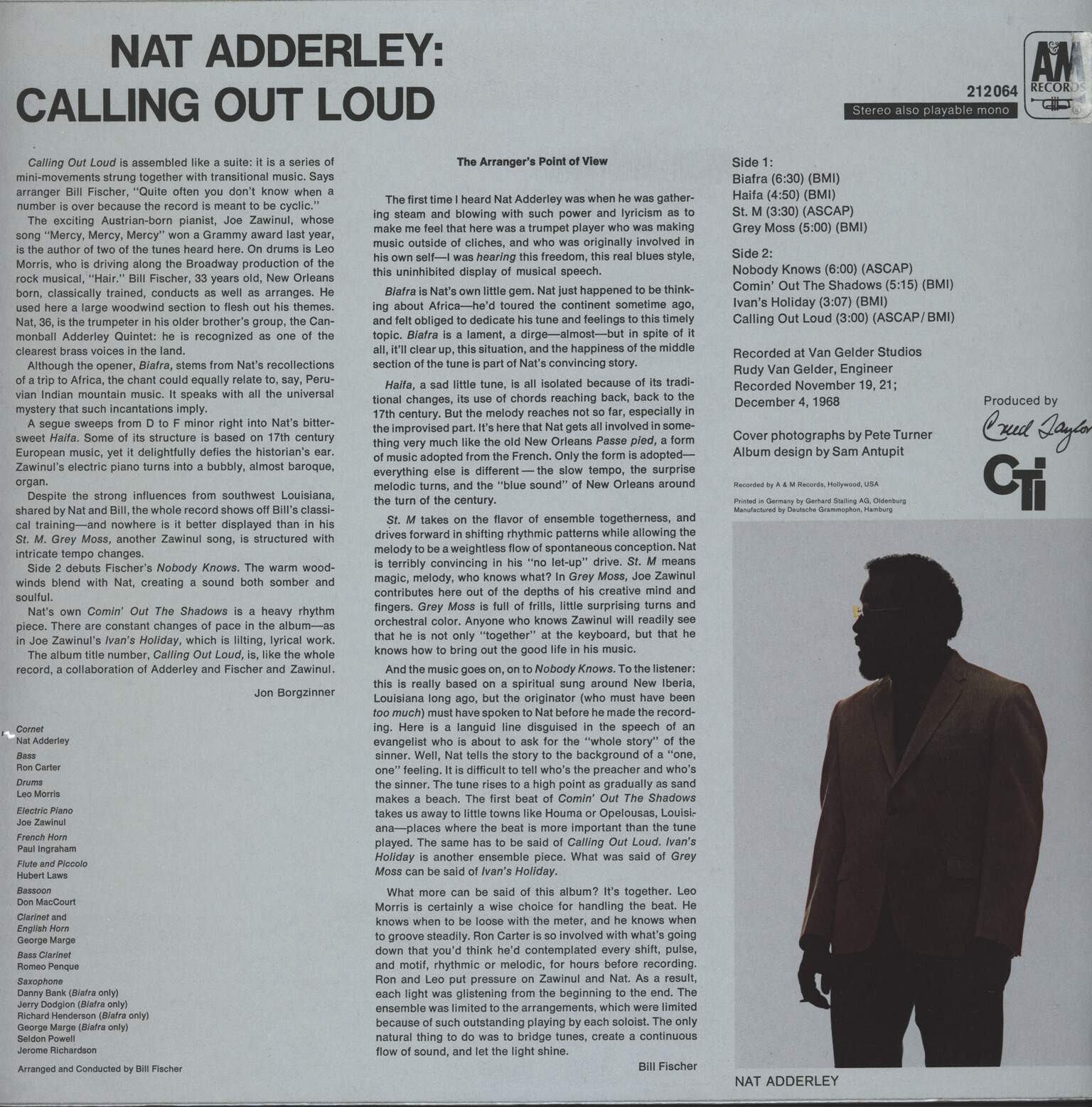 Nat Adderley: Calling Out Loud, 1×LP (Vinyl)
