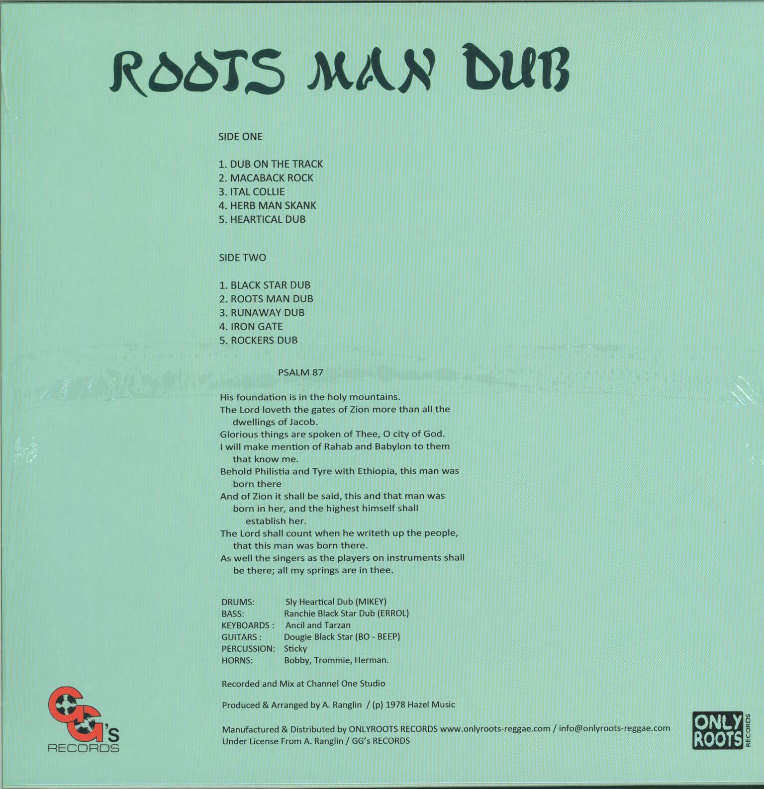 The Revolutionaries: Roots Man Dub, 1×LP (Vinyl)