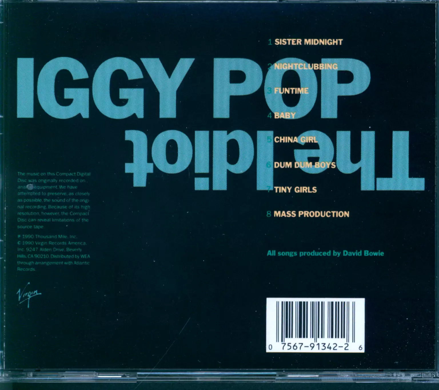 Iggy Pop: The Idiot, 1×CD
