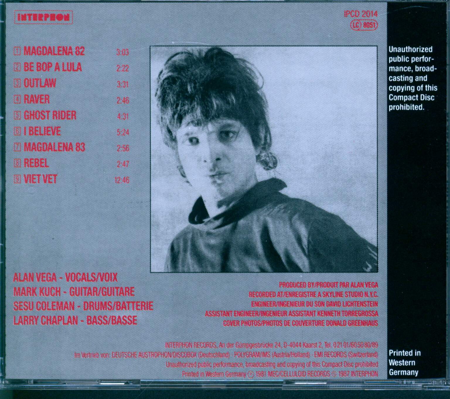 Alan Vega: Collision Drive, 1×CD