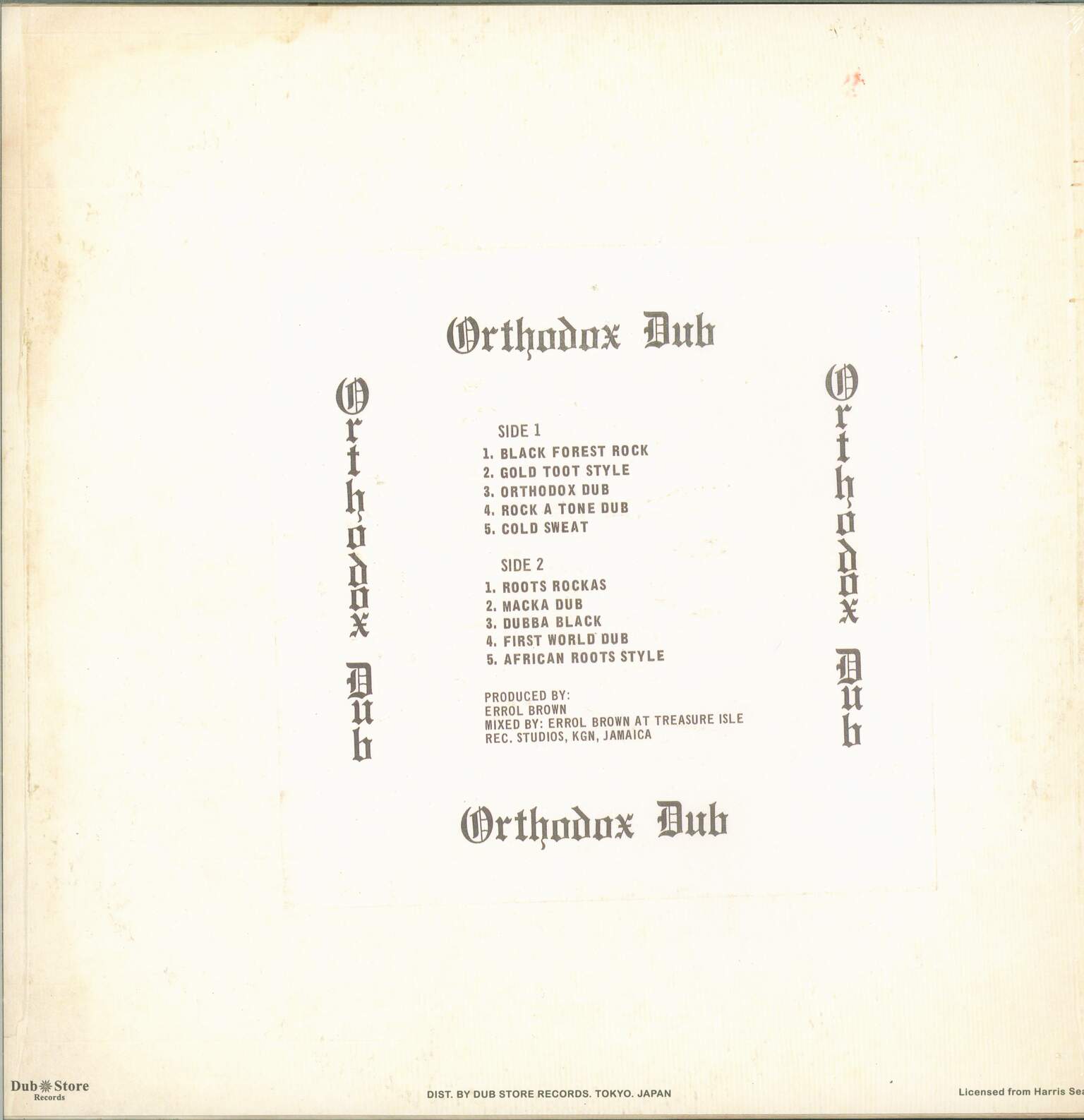 Errol Brown: Orthodox Dub, 1×LP (Vinyl)