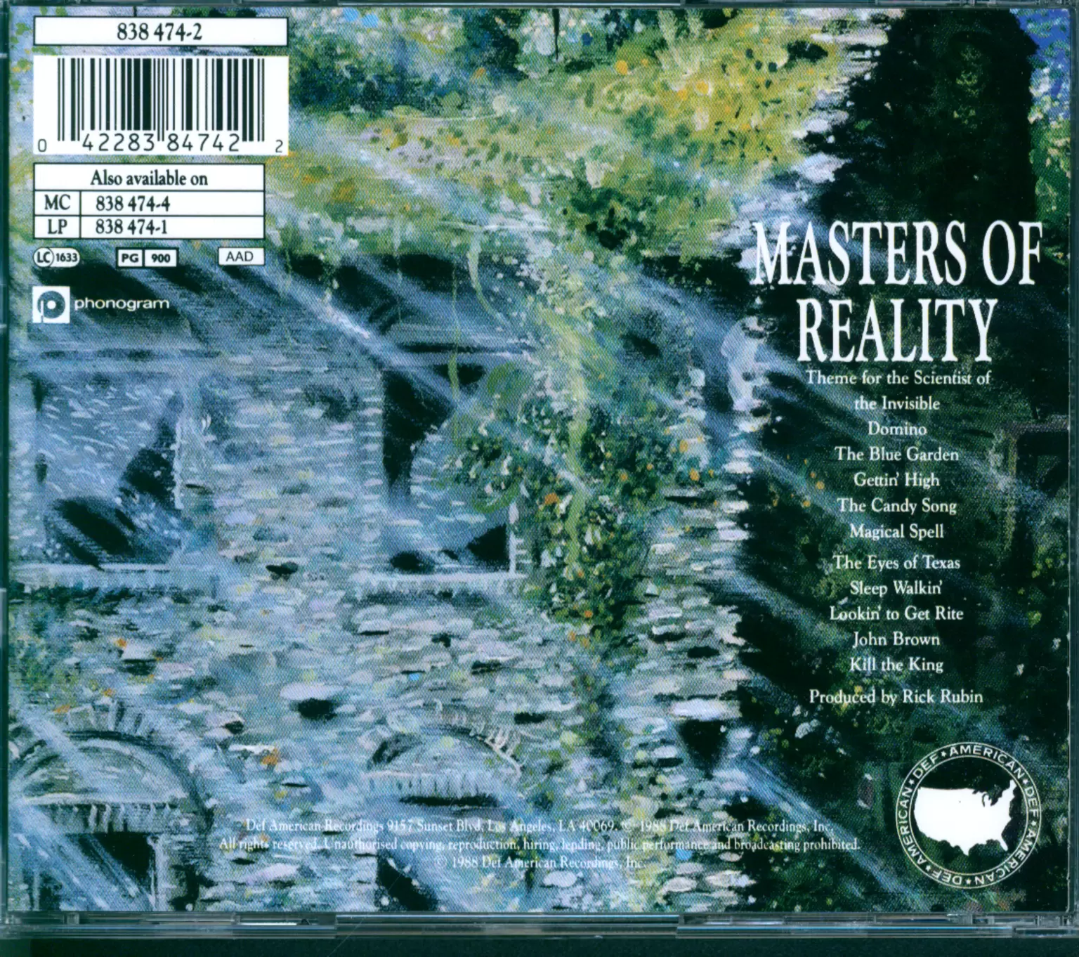 Masters Of Reality: Masters Of Reality, 1×CD