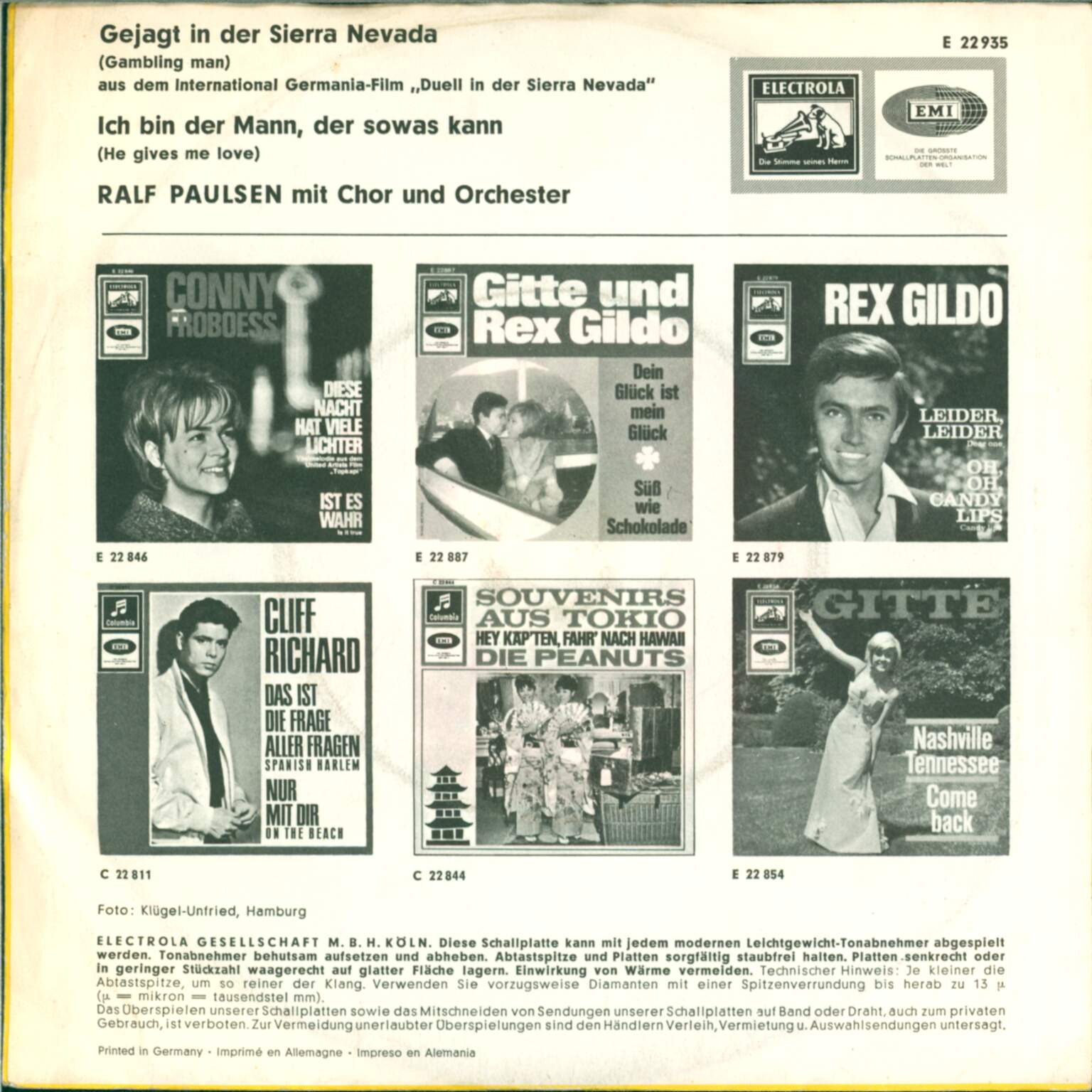 Ralf Paulsen: Gejagt In Der Sierra Nevada / Ich Bin Der Mann, Der Sowas Kann, 1×7" Single (Vinyl)